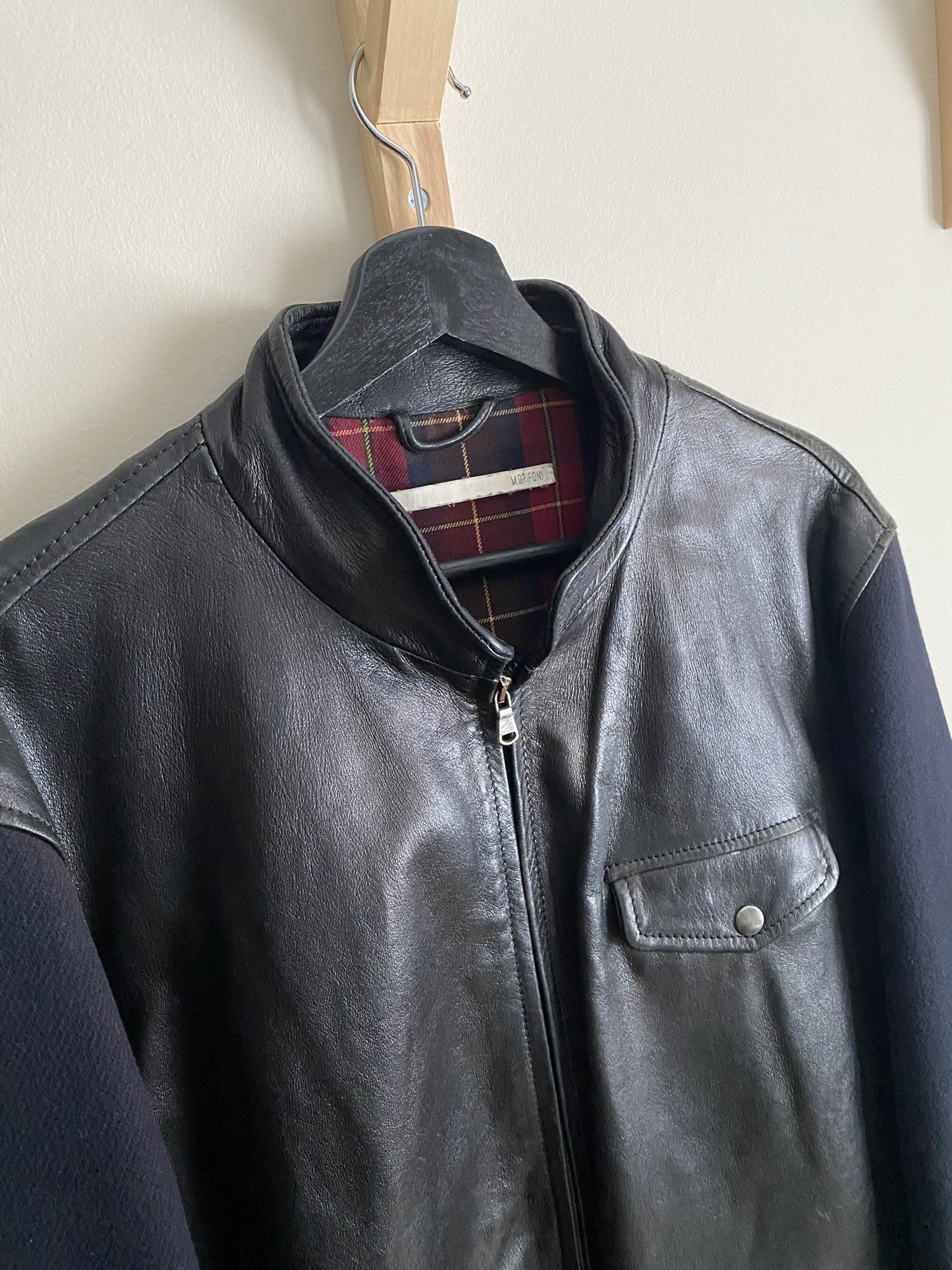 Other Calf Skin / Wool Sleeves - Flannel Lined Leather Jacket Size US L / EU 52-54 / 3 - 6 Thumbnail