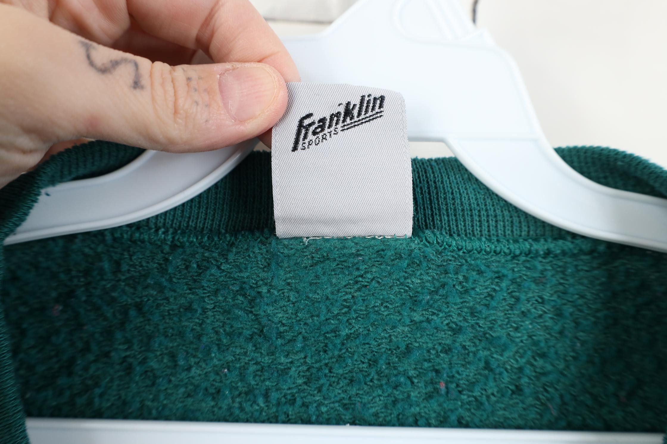 Vintage Vintage 90s Streetwear Blank Crewneck Sweatshirt Teal Green Size US XXL / EU 58 / 5 - 6 Thumbnail