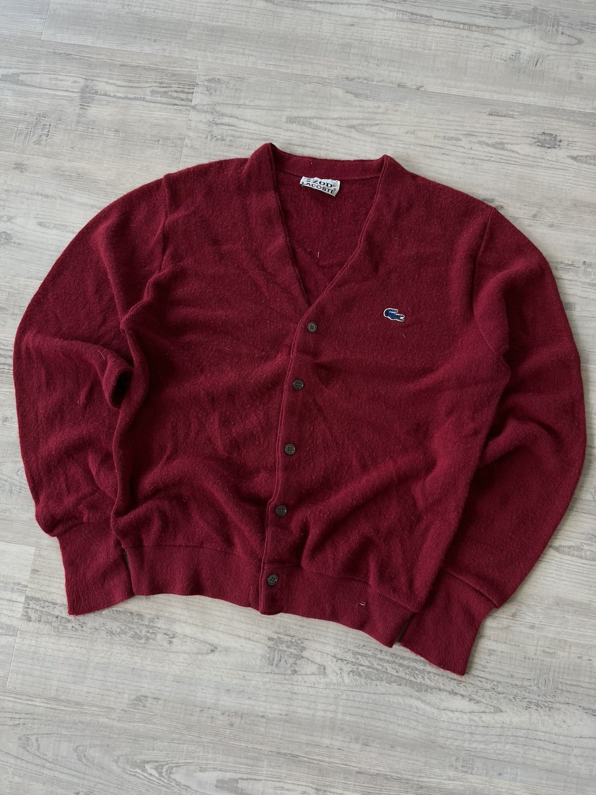 Lacoste Vintage 90's Izod Lacoste Button Up Cardigan Knit Sweater Size US L / EU 52-54 / 3 - 1 Thumbnail