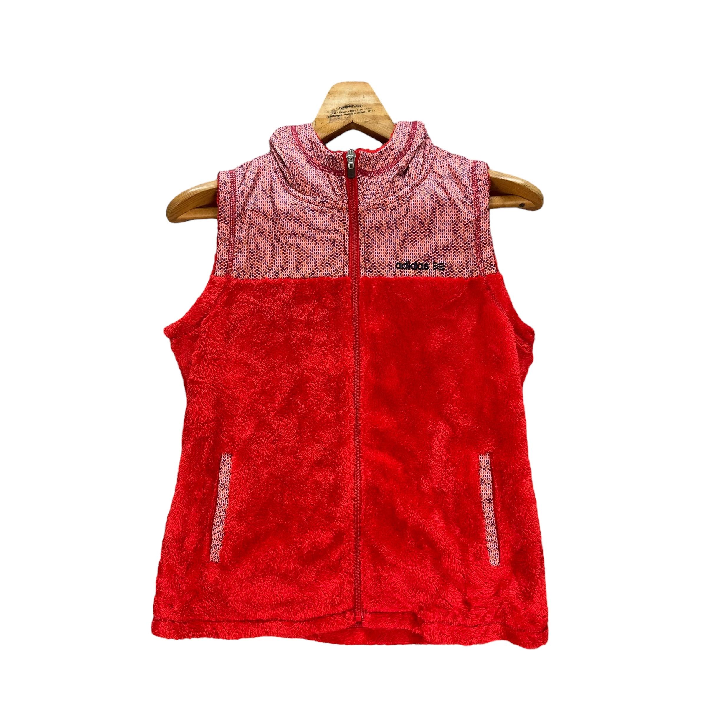 Adidas ADIDAS RED FLEECE ZIPPER HOODIE VEST #8951-041 Size M / US 6-8 / IT 42-44 - 1 Thumbnail