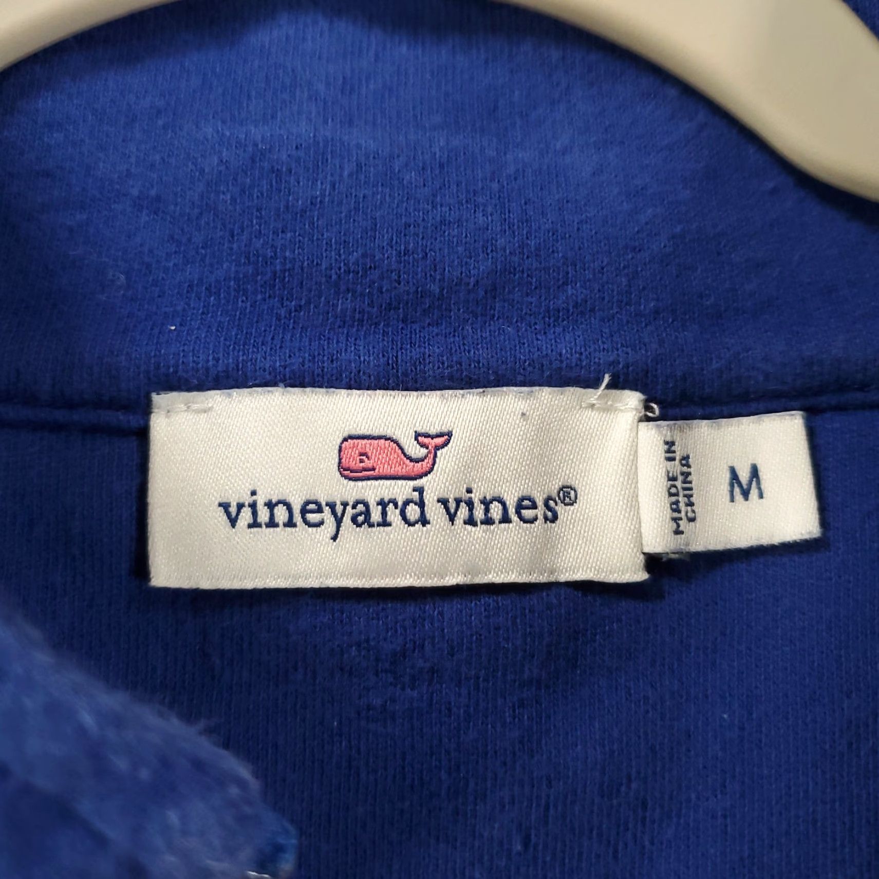 Vineyard Vines VINEYARD VINES Sweatshirt Womens M High Neck 1/4 Zip Embroidered Logo Whale Allover Knit Cotton Pullover Size M / US 6-8 / IT 42-44 - 6 Thumbnail