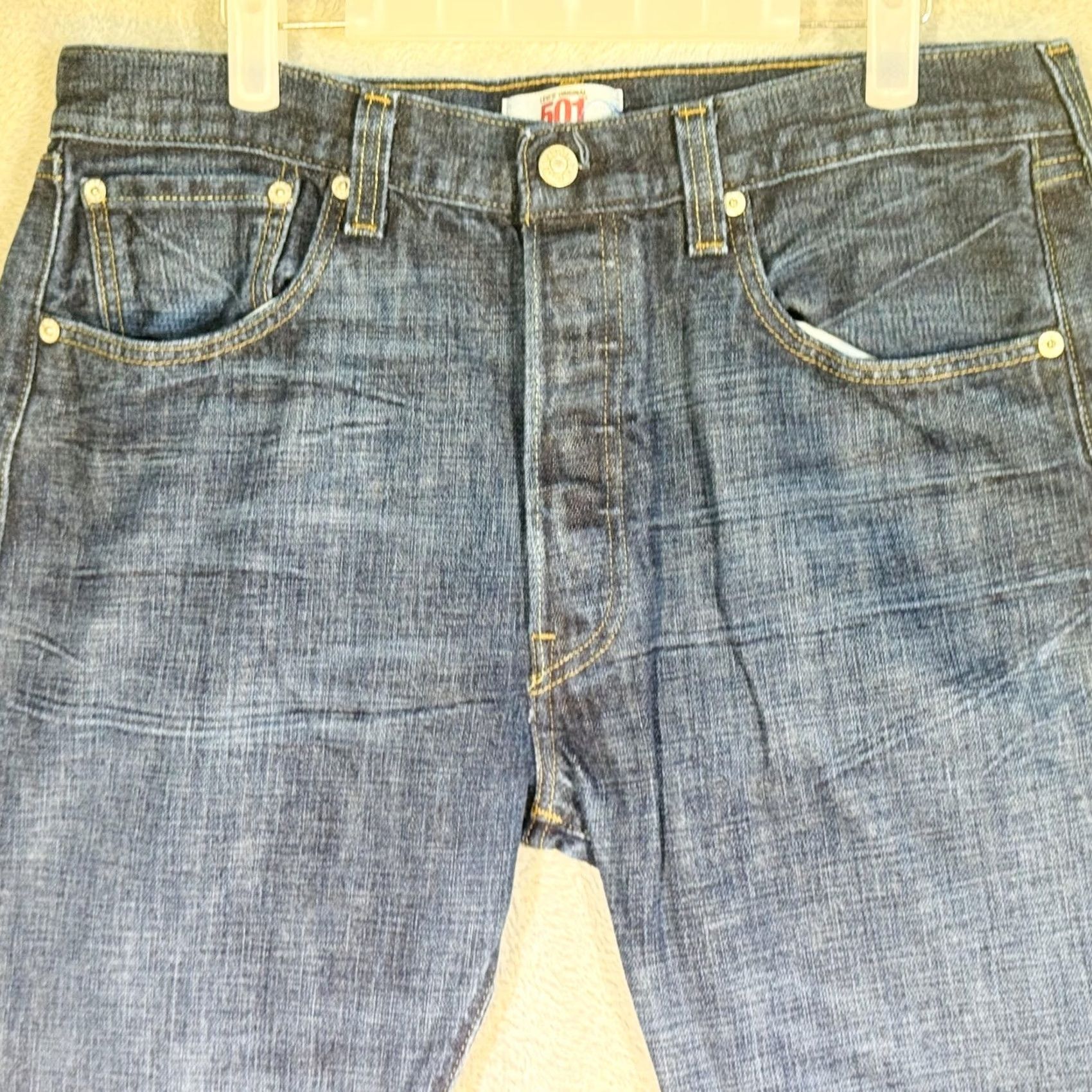 Levi's VINTAGE Levi's 501 Jeans Mens 34x30 Blue Medium Wash Straight Denim 90s Size US 34 / EU 50 - 3 Thumbnail