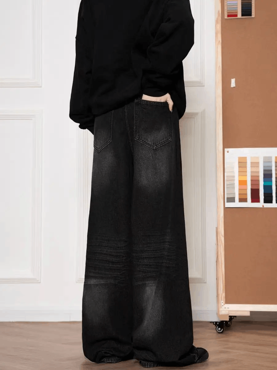 Jean × Vintage Vintage high street black baggyY2K wide leg jeans Size US 32 / EU 48 - 1 Thumbnail