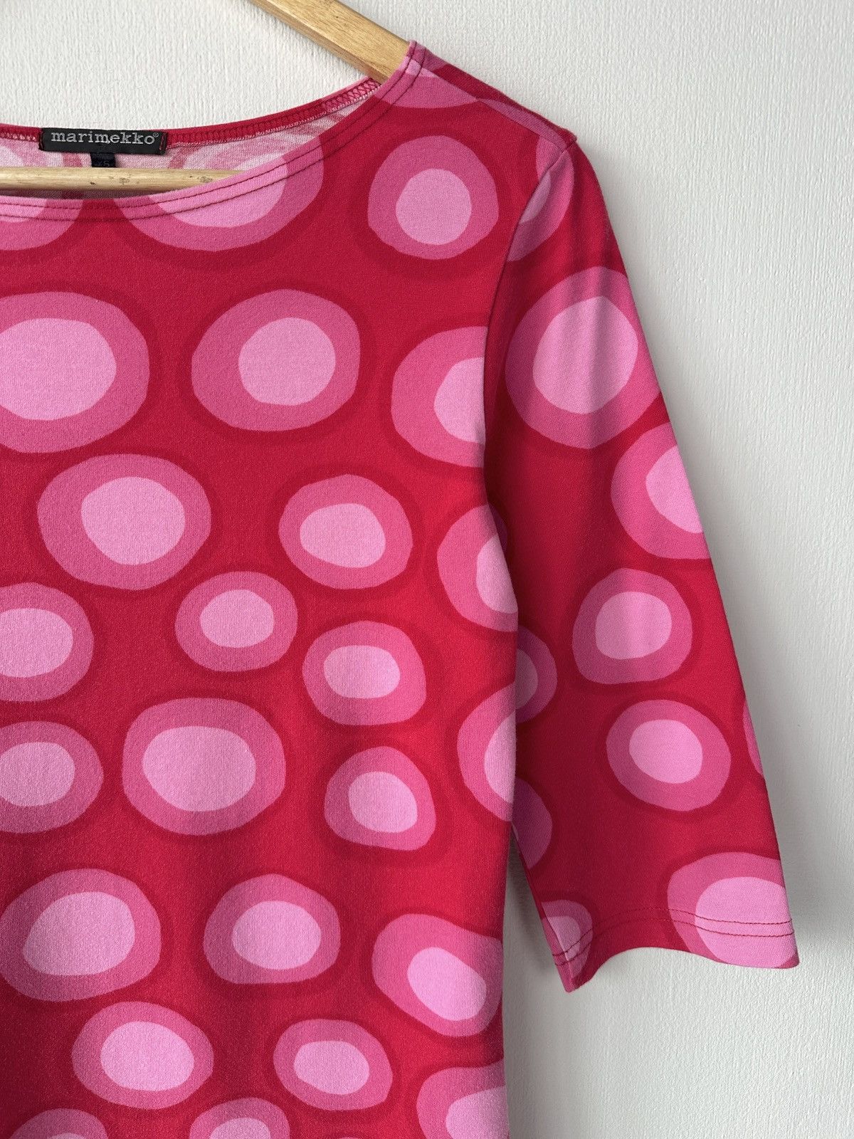 Marimekko MARIMEKKO Pink & Red Dot Cotton Jersey Top 3/4 Sleeve Size XS / US 0-2 / IT 36-38 - 5 Thumbnail