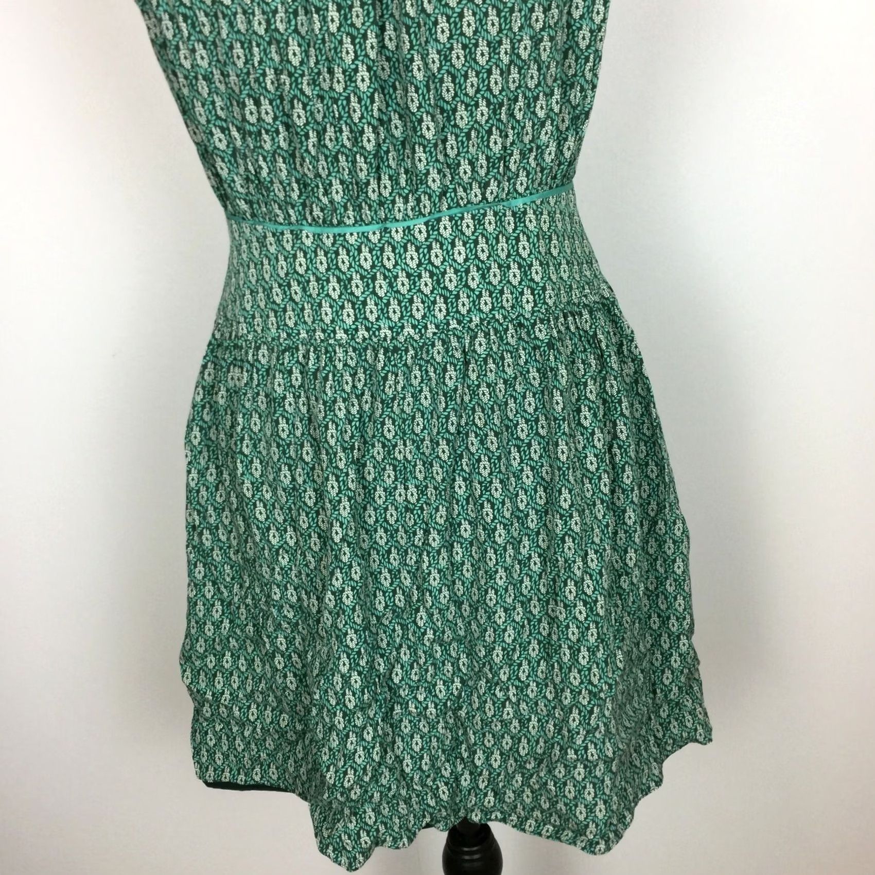 rachel zoe green and white dress Womens 2 Mini A-Line Sleeveless Button Front Teal Altuzarra