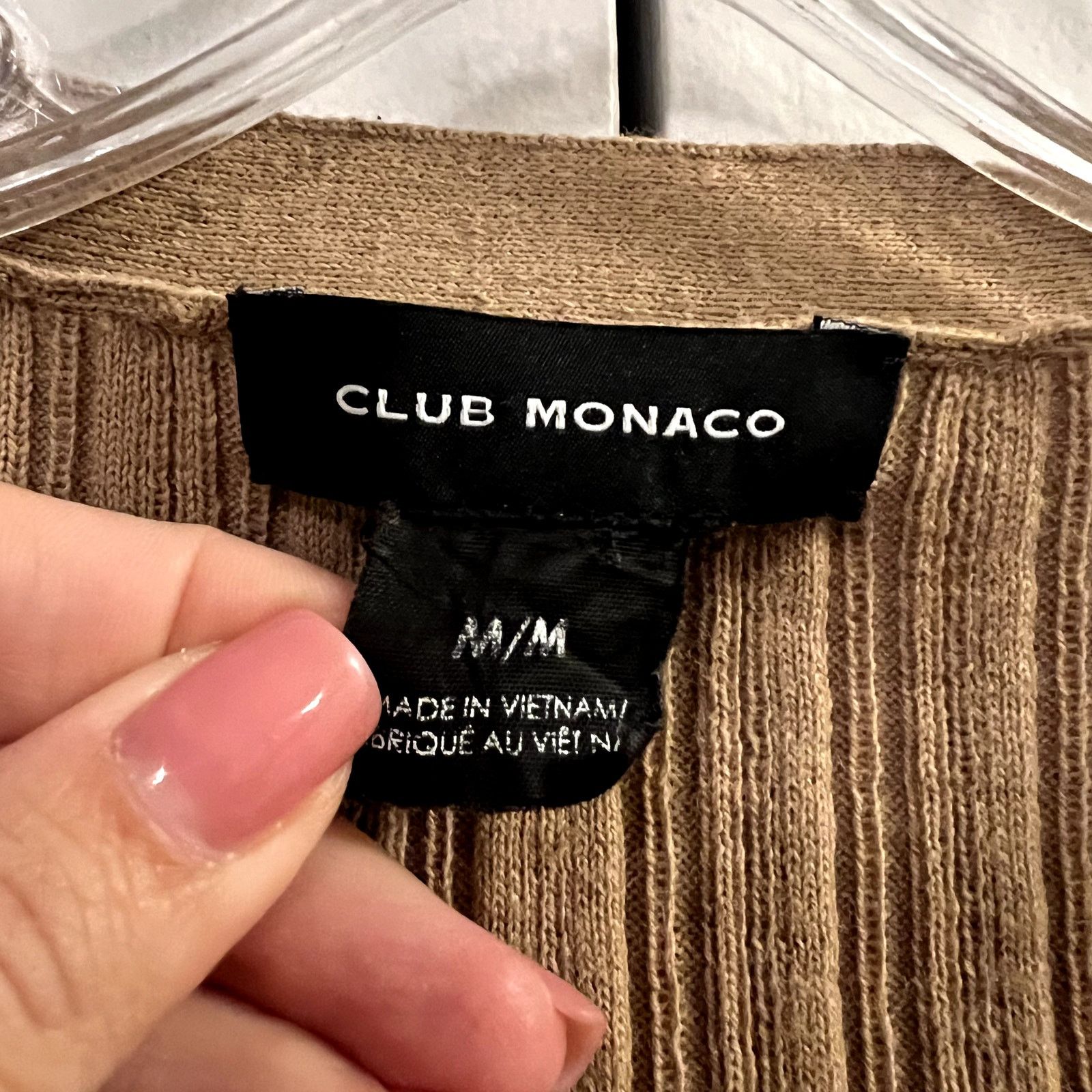 Club Monaco Club Monaco tan ribbed cardigan brown beige size M Size M / US 6-8 / IT 42-44 - 3 Thumbnail