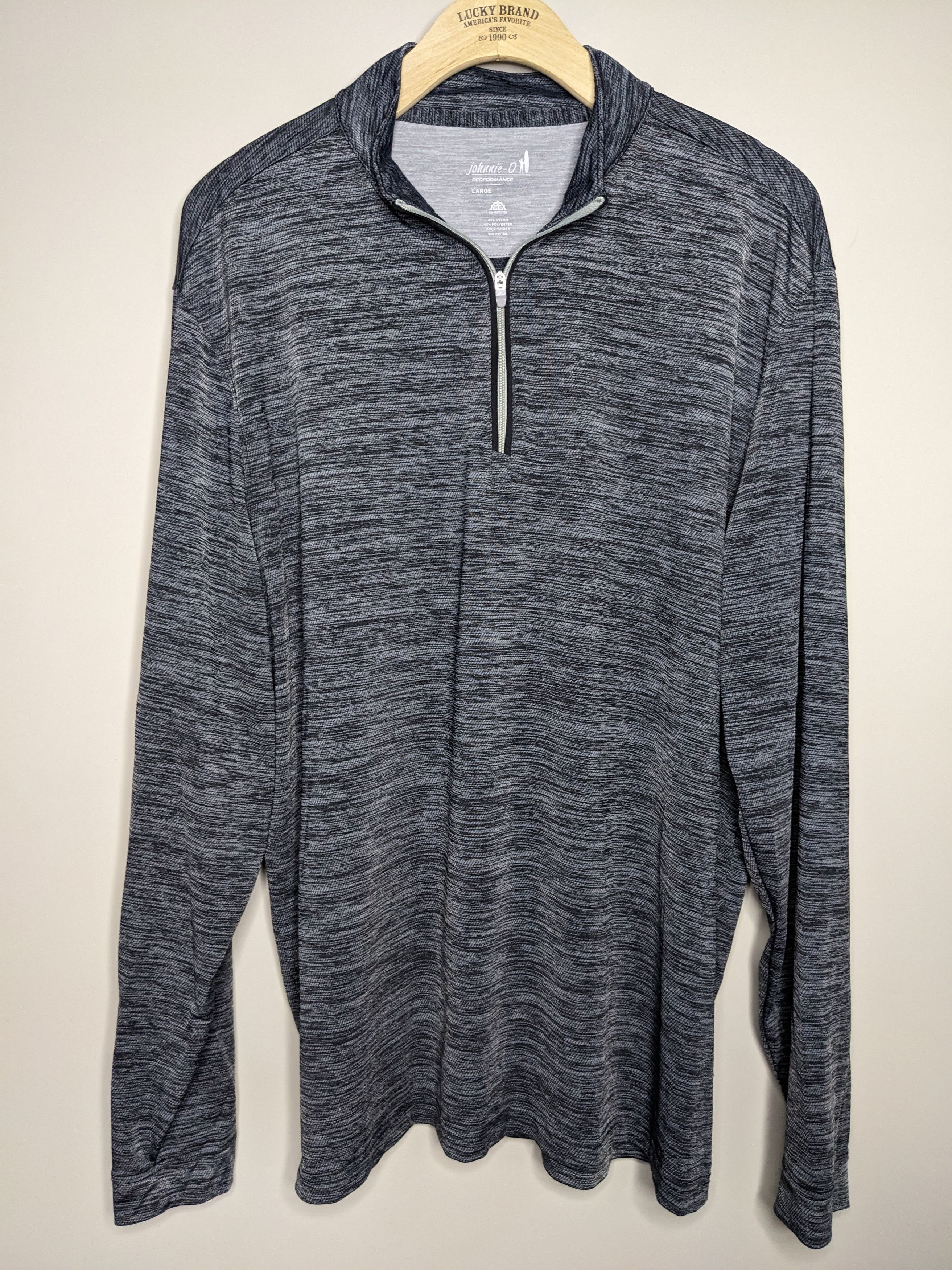 johnnie-O Johnnie O Glades Quarter Zip Mens Large Heather Black Golf Size US L / EU 52-54 / 3 - 1 Thumbnail