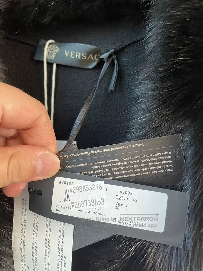 Versace Versace Black fox fur knitted coat Size S / US 4 / IT 40 - 2 Thumbnail
