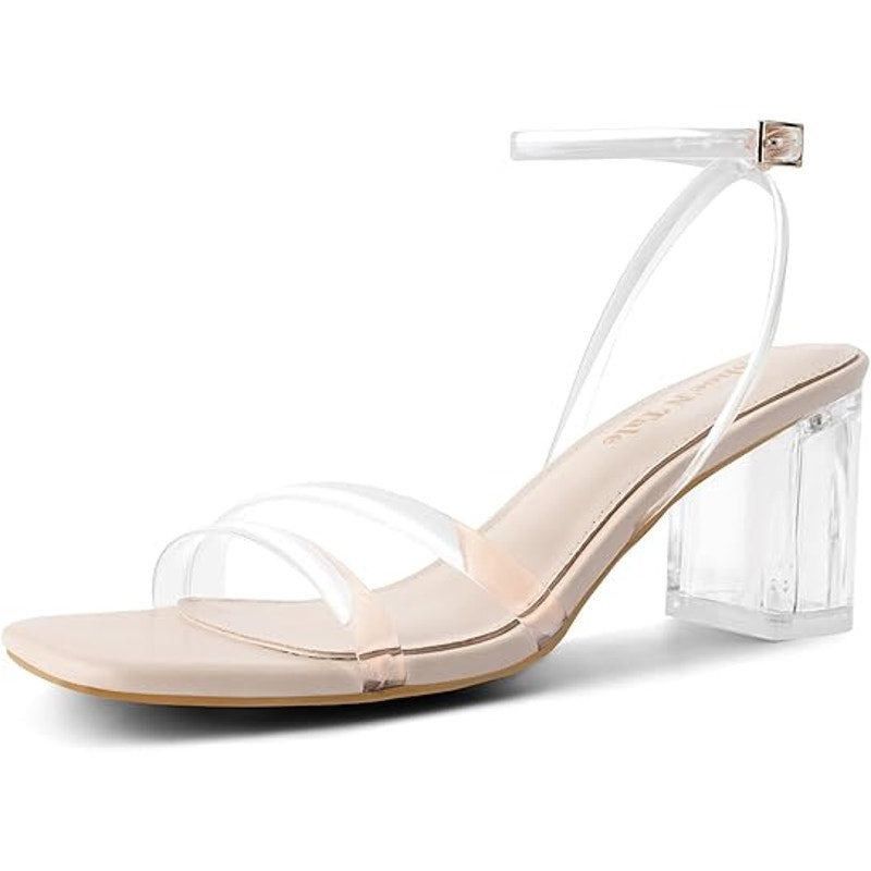 Other Shoe'N Tale Women's 8.5 Clear Ankle Strap Block Heels Size US 8.5 / IT 38.5 - 1 Thumbnail