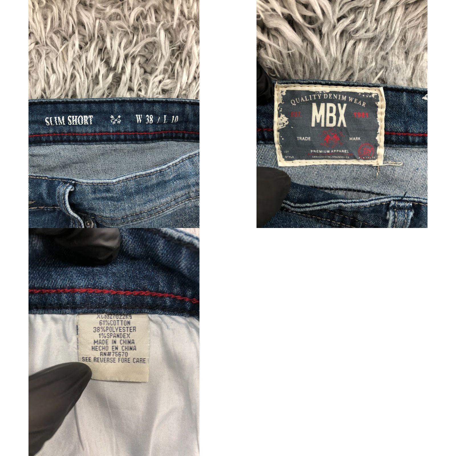Vintage MBX Slim Short Mens 38 Mid Rise Medium Wash Denim Bermuda 5-Pocket Blue Slim Fit Casual Jeans Mens Size US 38 / EU 54 - 8 Thumbnail