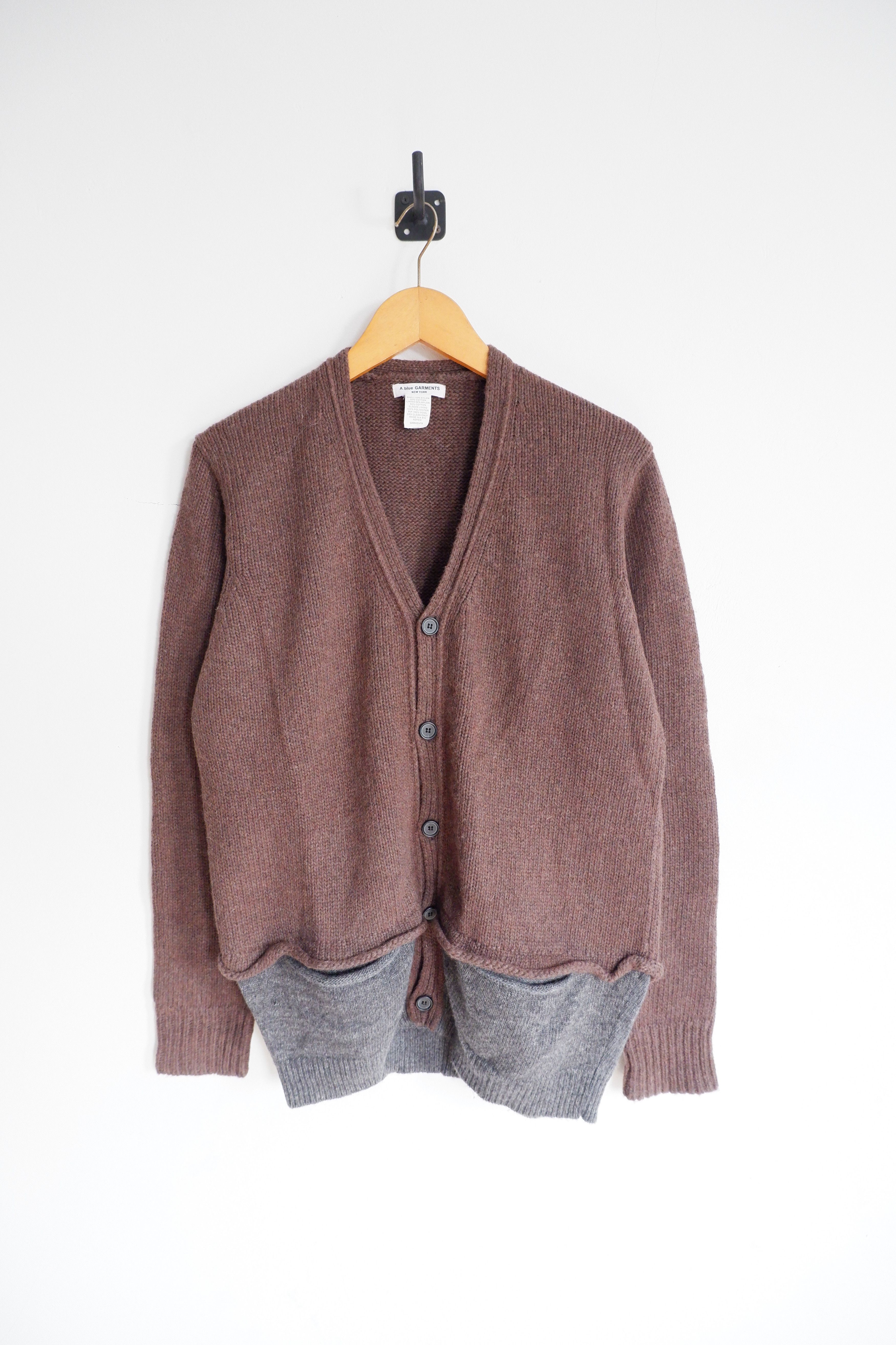 Engineered Garments A.Blue Garments Reconstructed Patchwork Cardigan Knitwear Size US L / EU 52-54 / 3 - 1 Thumbnail
