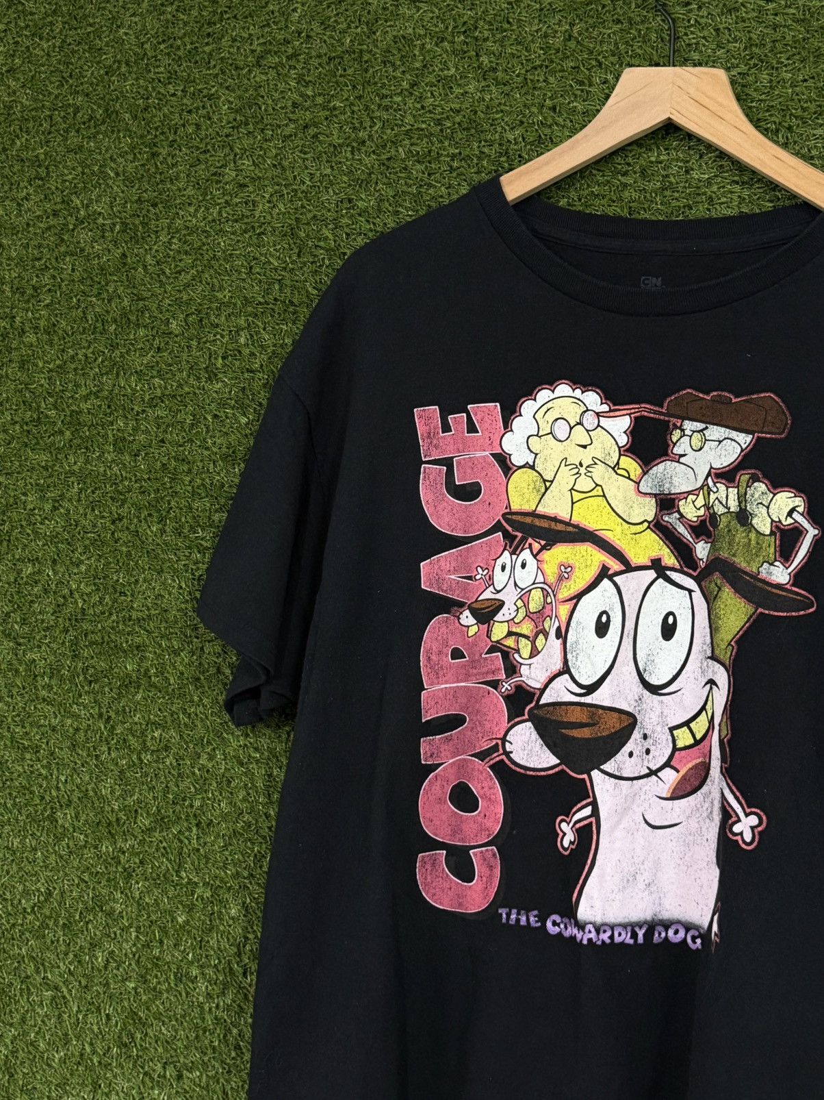 Vintage Courage the Cowardly Dog Rap Portrait Cartoon Black Tee XL Size US XL / EU 56 / 4 - 2 Thumbnail