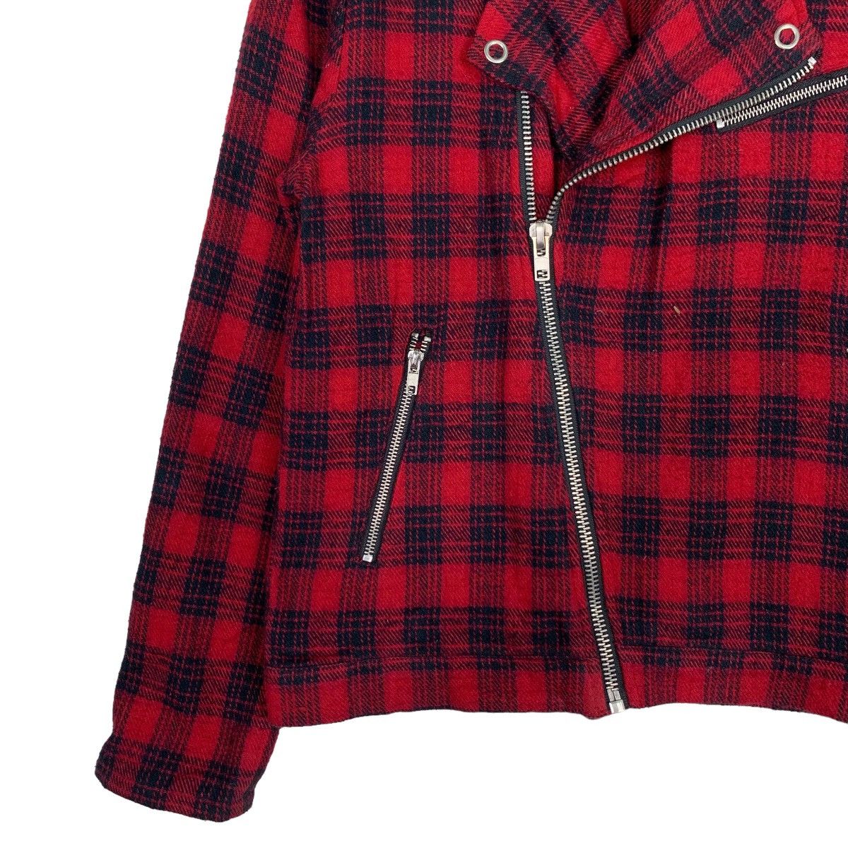 Japanese Brand SM SHADU Asymmetrical Zipper Double Collar Jacket #0937-C42 Size US M / EU 48-50 / 2 - 3 Thumbnail