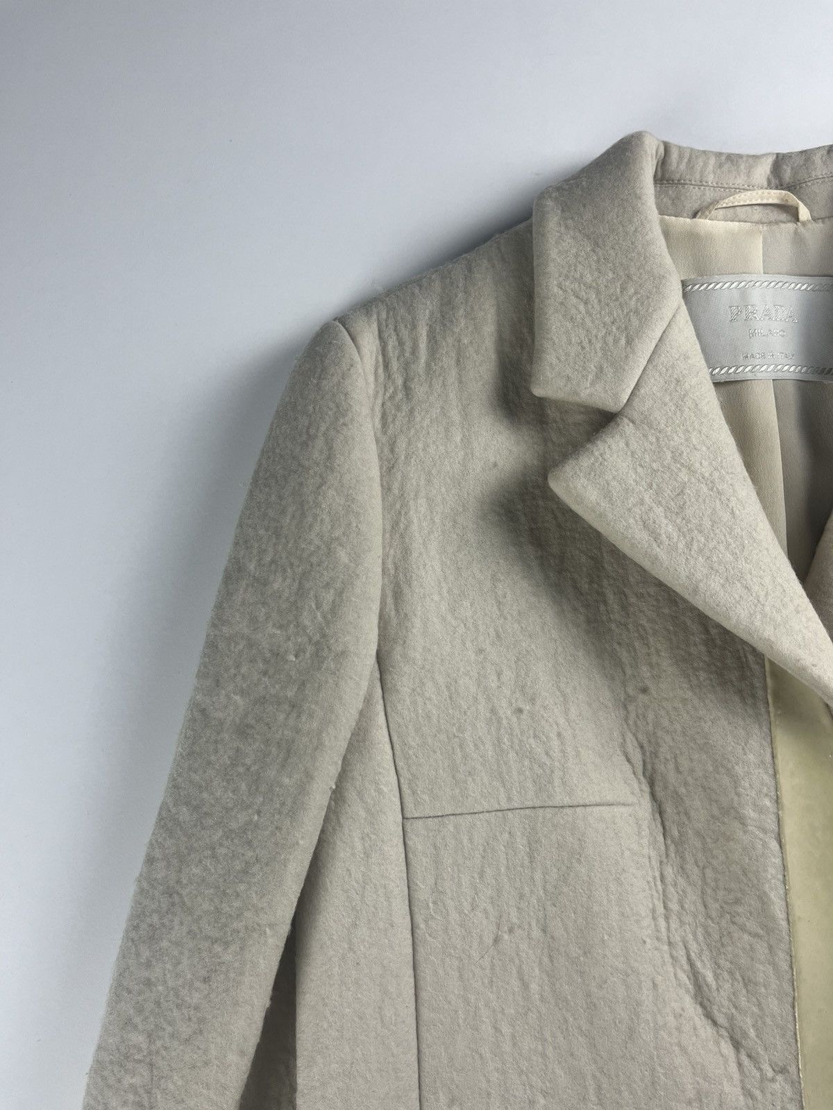 Prada Prada Cream White Wool Double Breasted Wool Coat FW 1998 Size S / US 4 / IT 40 - 7 Thumbnail
