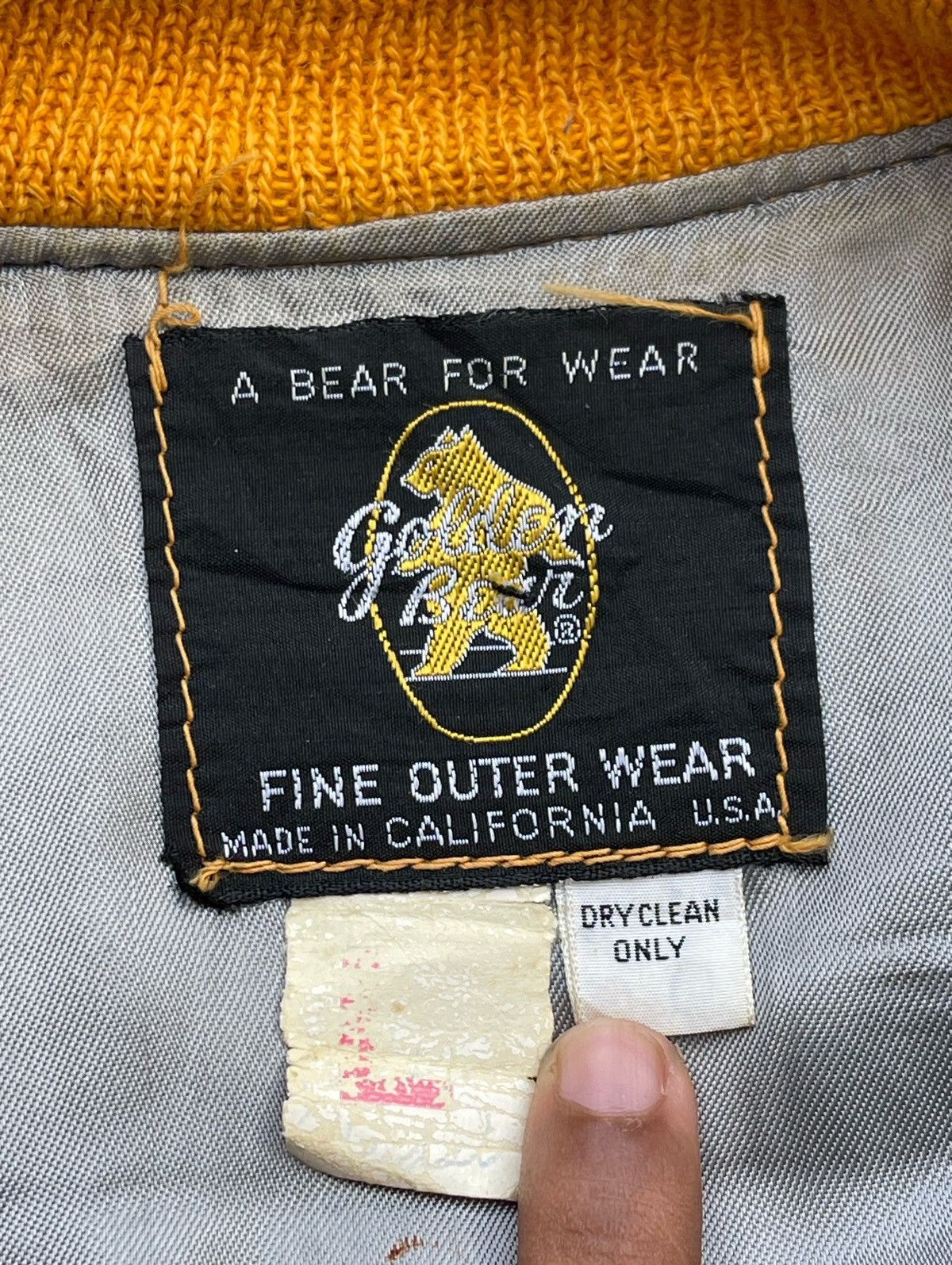 Golden Bear × Vintage 🔥RARE🔥 Golden Bear Leather Sleeve Varsity Jacket Made In Usa Size US L / EU 52-54 / 3 - 10 Thumbnail