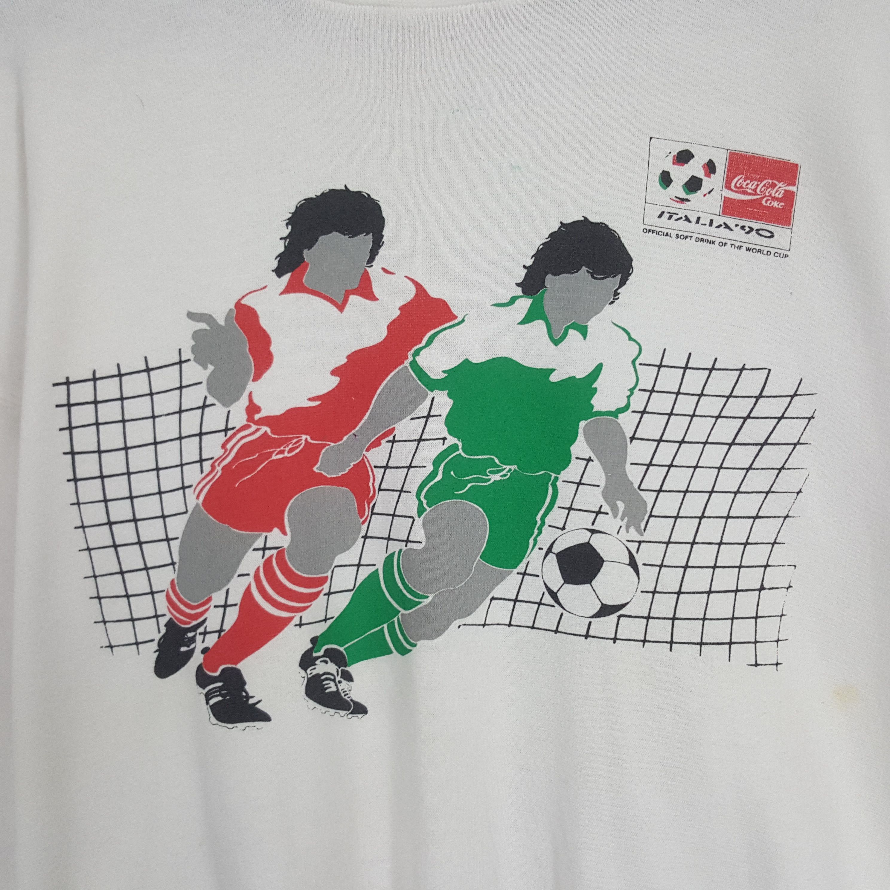 Coca Cola × Vintage Vintage 90’s Col Italia 90 World Cup Sweatshirt Size US XXS / EU 40 - 2 Thumbnail