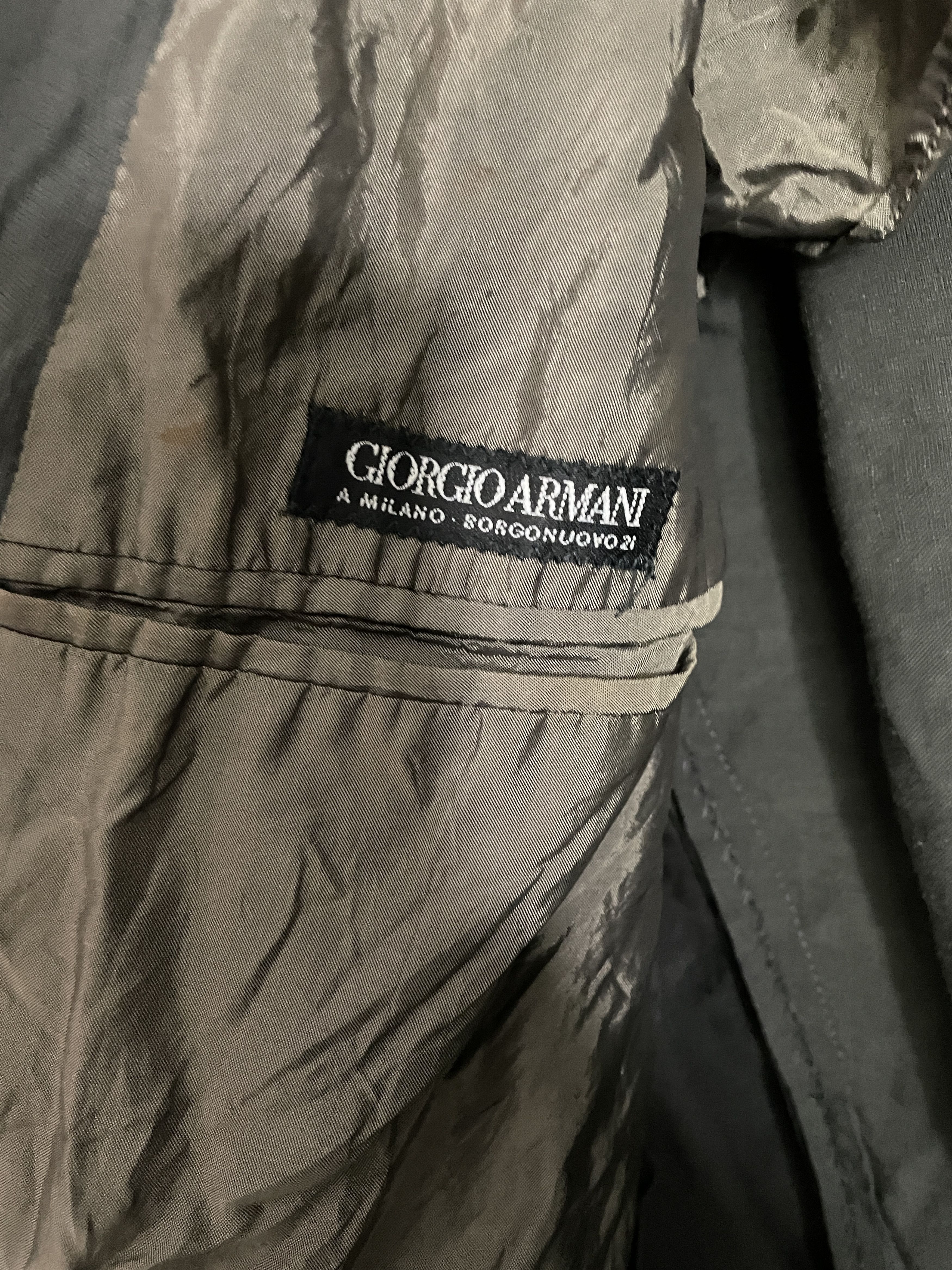 Giorgio Armani 🔥 Giorgio Armani® RARE 90s Linen Double Breasted Blazer Size 54R - 4 Thumbnail