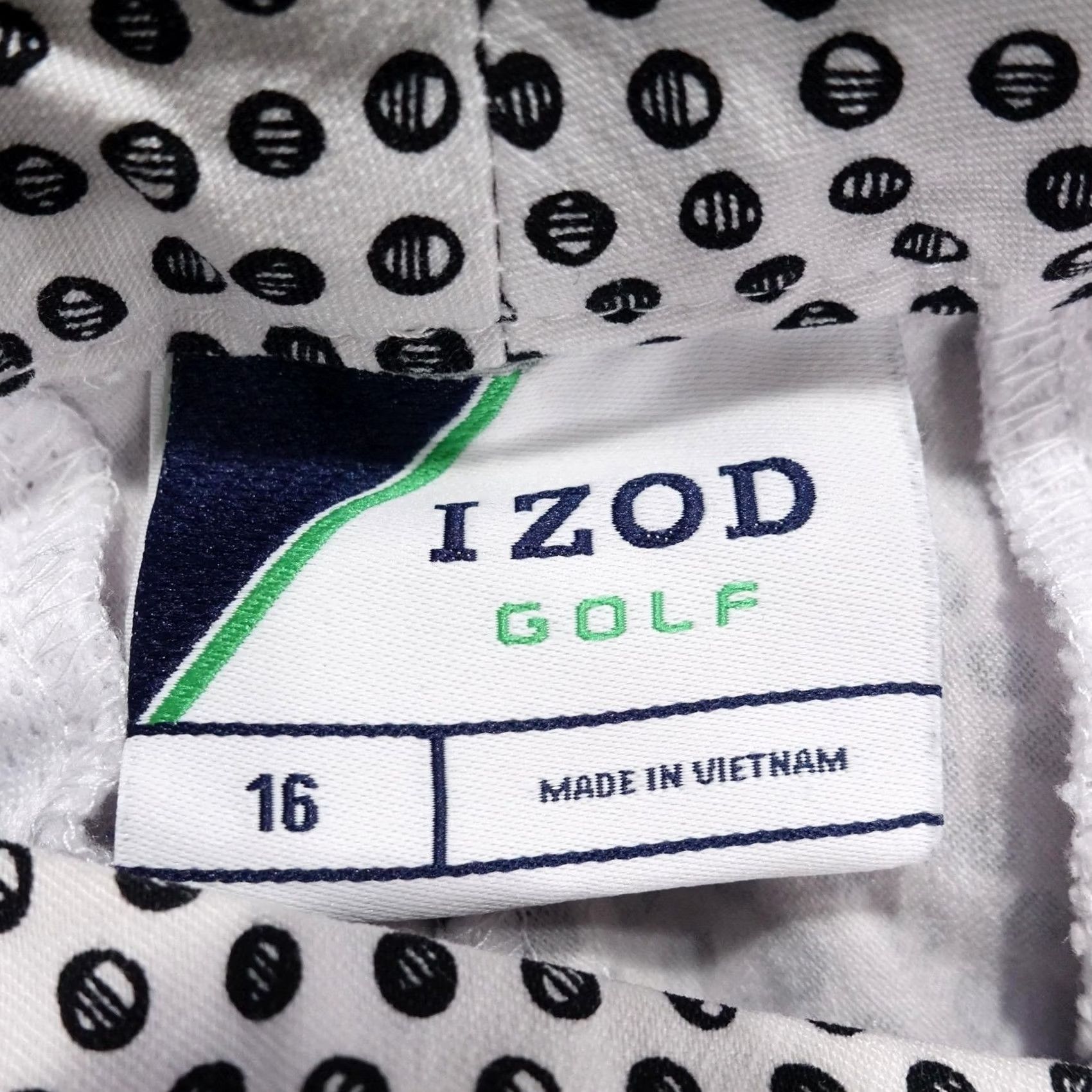 Izod IZOD Golf Shorts Womens 16 White Polka Dot Bermuda Knit Stretch Flat Front Pull On Pockets Inseam 10 Summer Activewear Mens Womens Girls Boys Size 38" / US 16 / IT 52 - 4 Thumbnail
