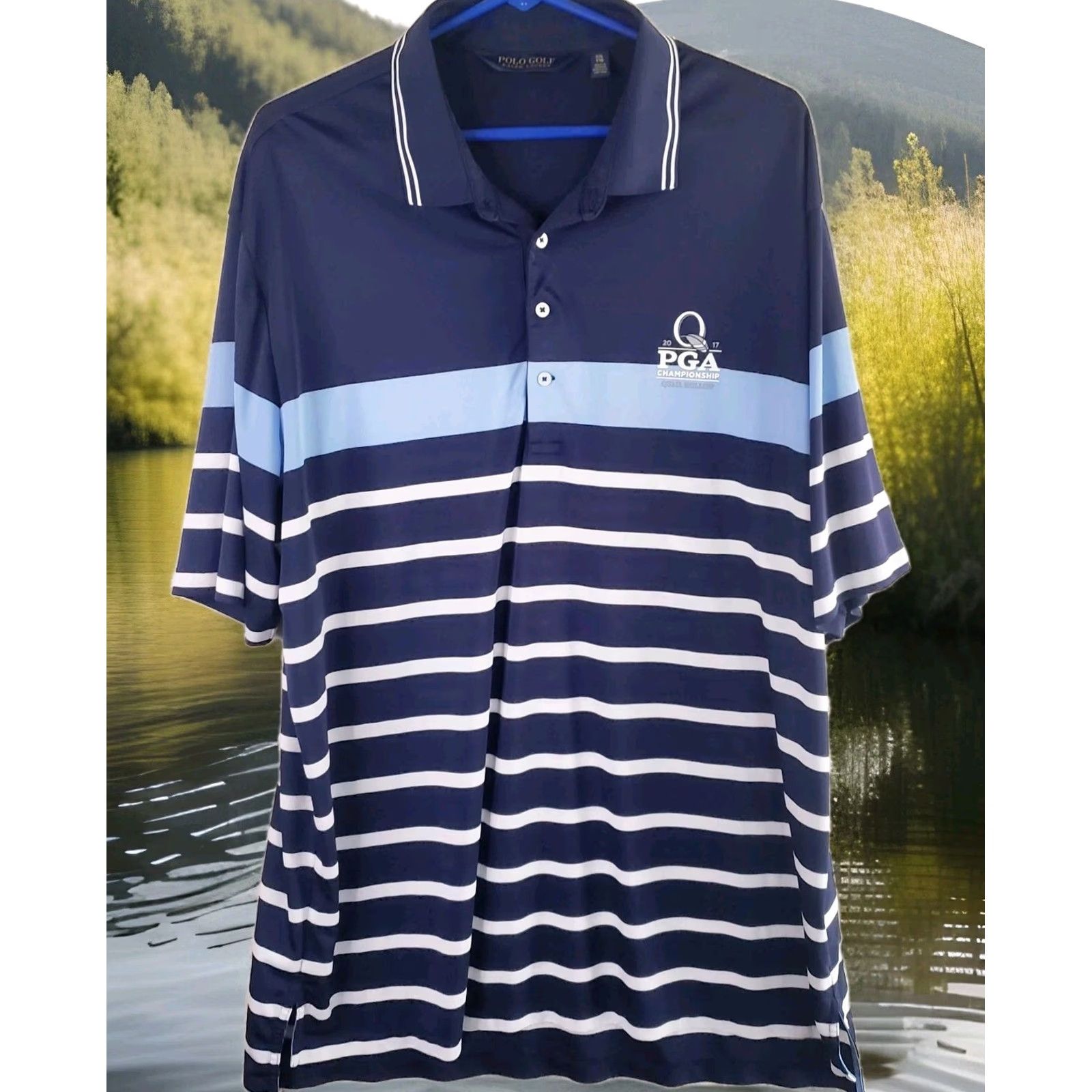 Ralph Lauren VINTAGE Ralph Lauren Golf Polo 2017 PGA Championship Logo XXL Blue Quail Hallow Polo Shirt Men 2XL Sports Golf PGA Womens Mens Girls? Size US XXL / EU 58 / 5 - 2 Thumbnail