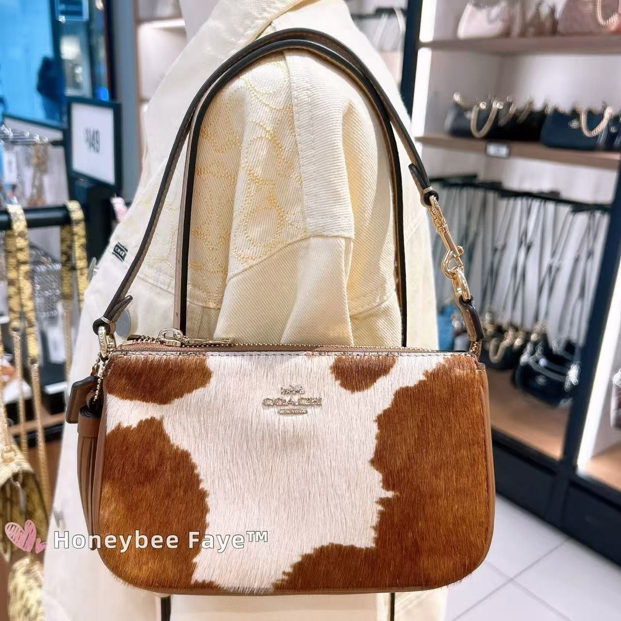 Coach NWT Coach Nolita 19 In Haircalf With Cow Print CDW34 Size ONE SIZE - 2 Thumbnail