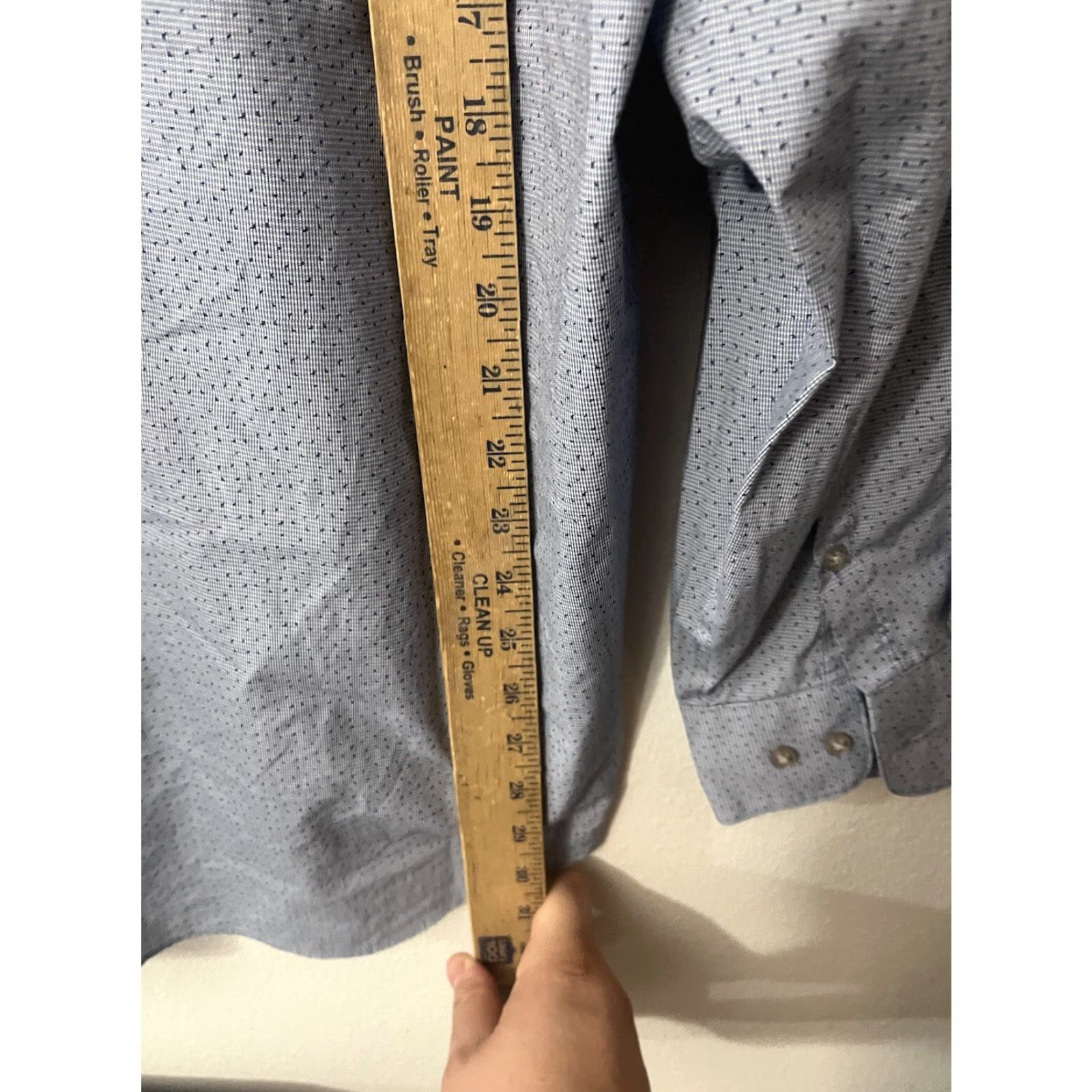 Calvin Klein Calvin Klein Collection Shirt Button-Down Long Sleeve Slim Stretch 17.5 Blue Adult Mens Size US XL / EU 56 / 4 - 4 Thumbnail