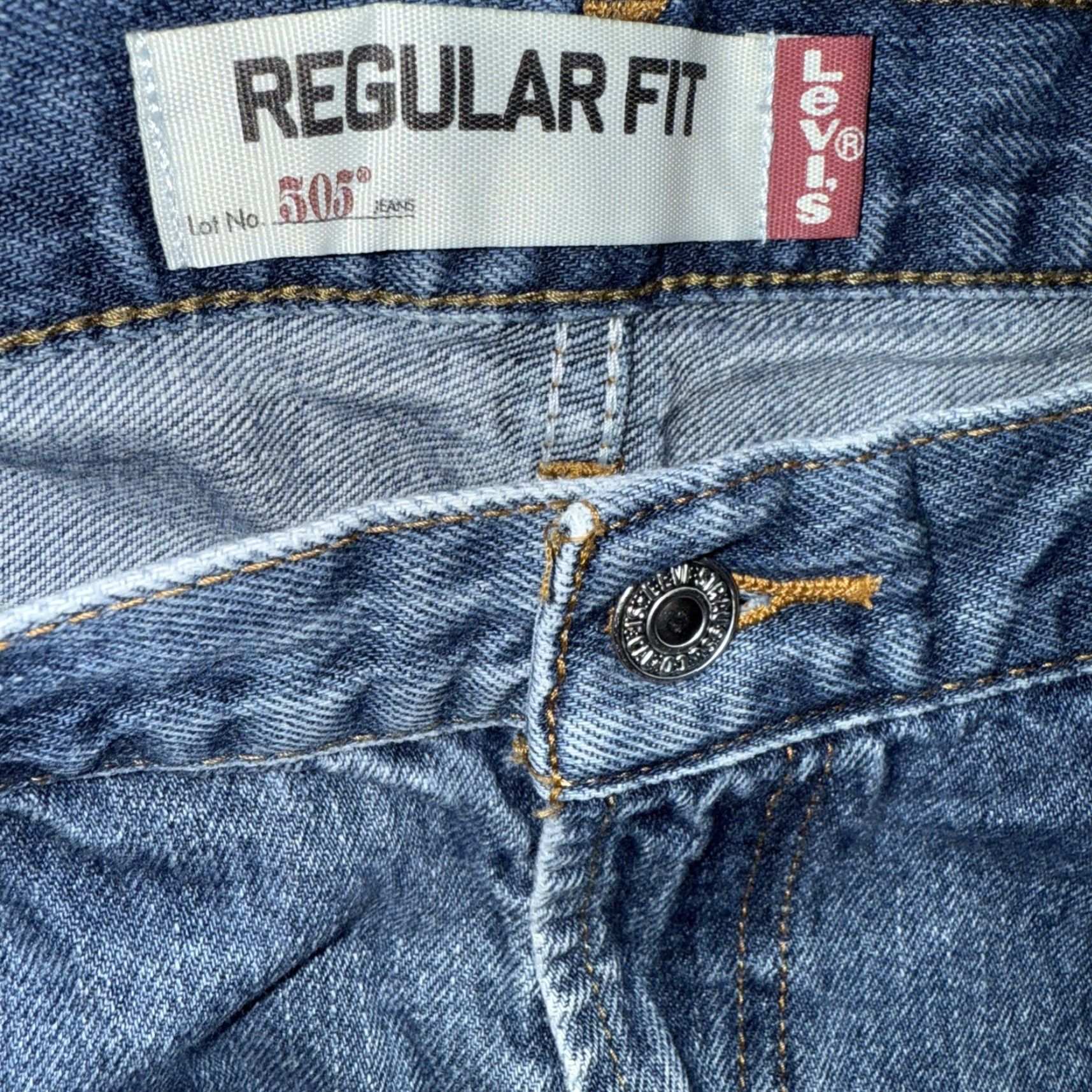 Levi's Levi's 505 Jeans Mens Denim Blue 36X29 Regular Straight 5-Pocket Cotton Denim USA 90s Cowboy Vintage Theme STAGE Size US 36 / EU 52 - 7 Thumbnail