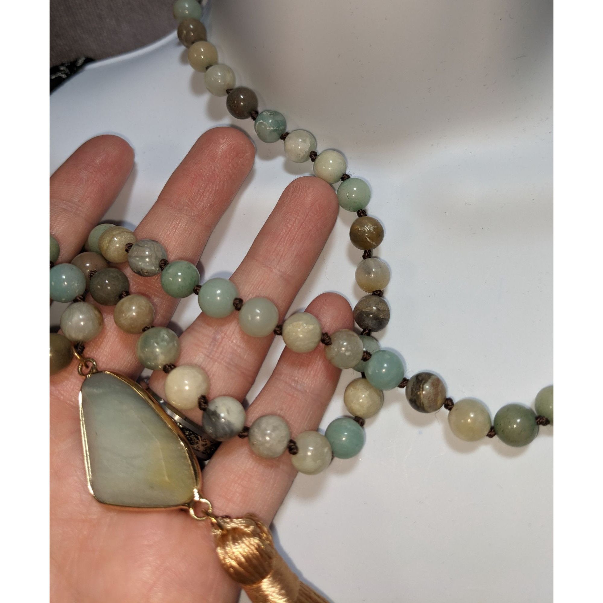 dylan Dylan Bohemian Amazonite Beaded Necklace With Gold Tassel Pe Size ONE SIZE - 6 Thumbnail