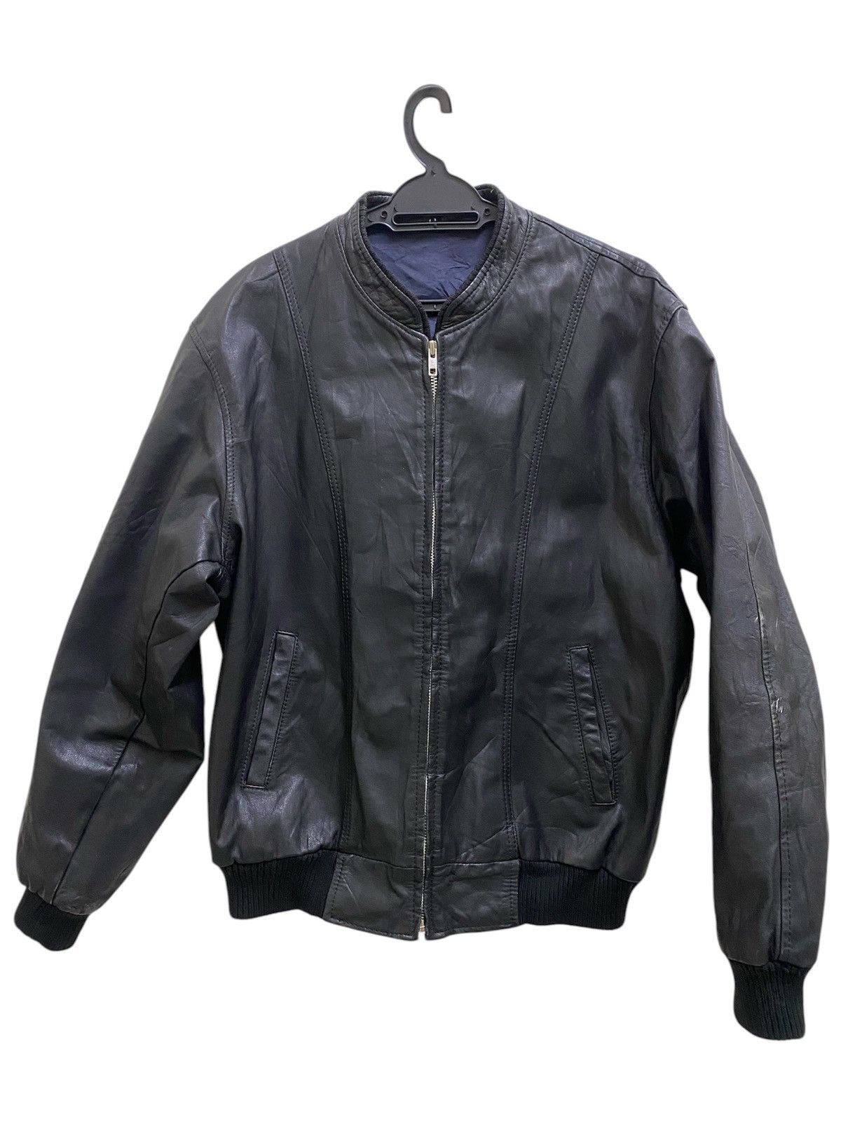 Designer × Japanese Brand × Vintage Vintage Leather Jacket Round neck luxury designers Size US M / EU 48-50 / 2 - 1 Thumbnail