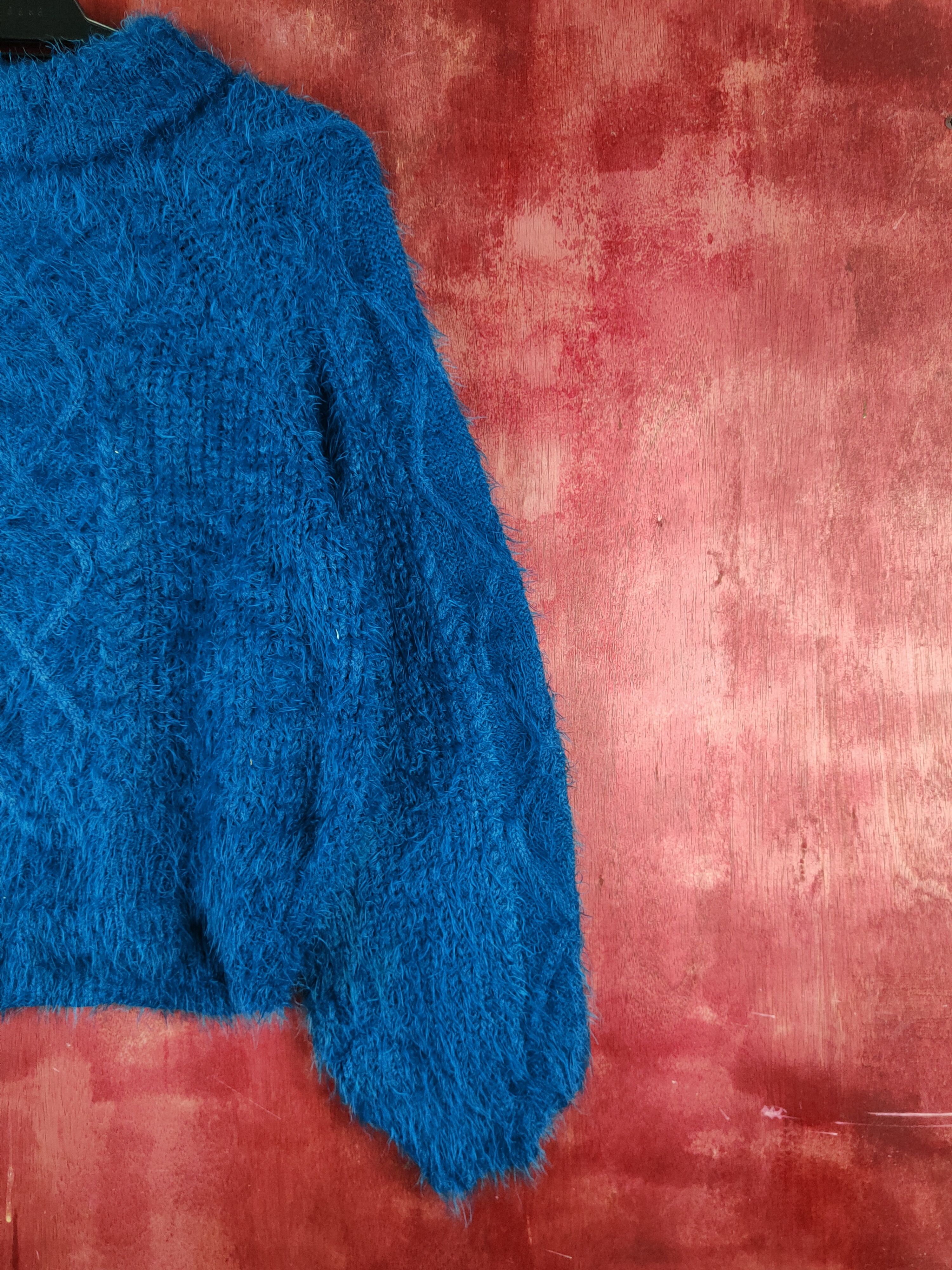 Homespun Knitwear × Japanese Brand Jouetie Turqouise Shag Shaggy Fur Mohair Knitwear #S2185 Size M / US 6-8 / IT 42-44 - 5 Thumbnail