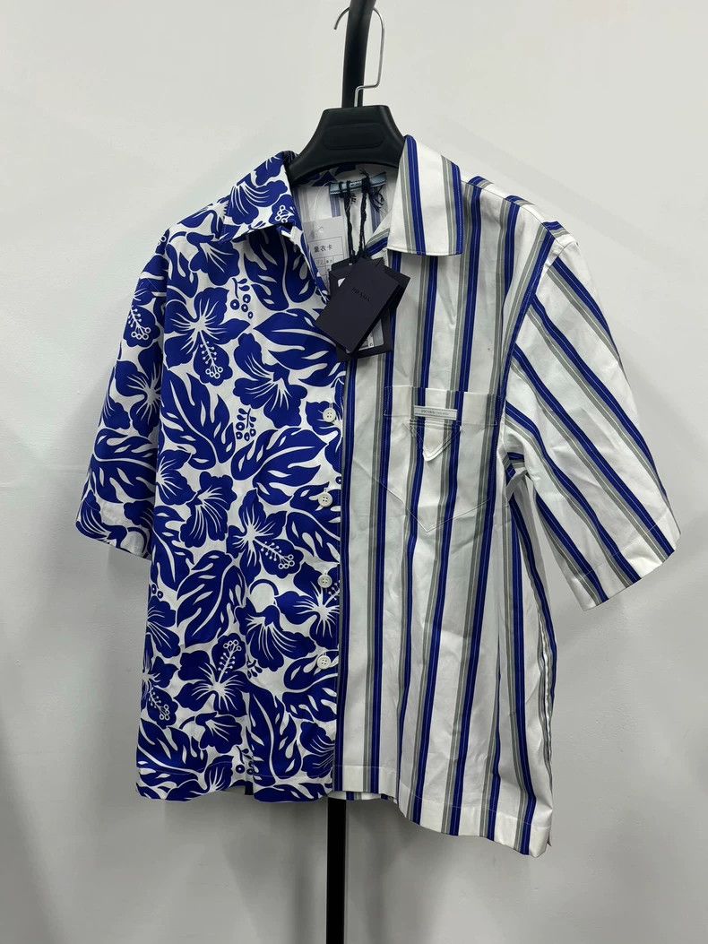 Prada Stitched Cuban collar vacation shirt