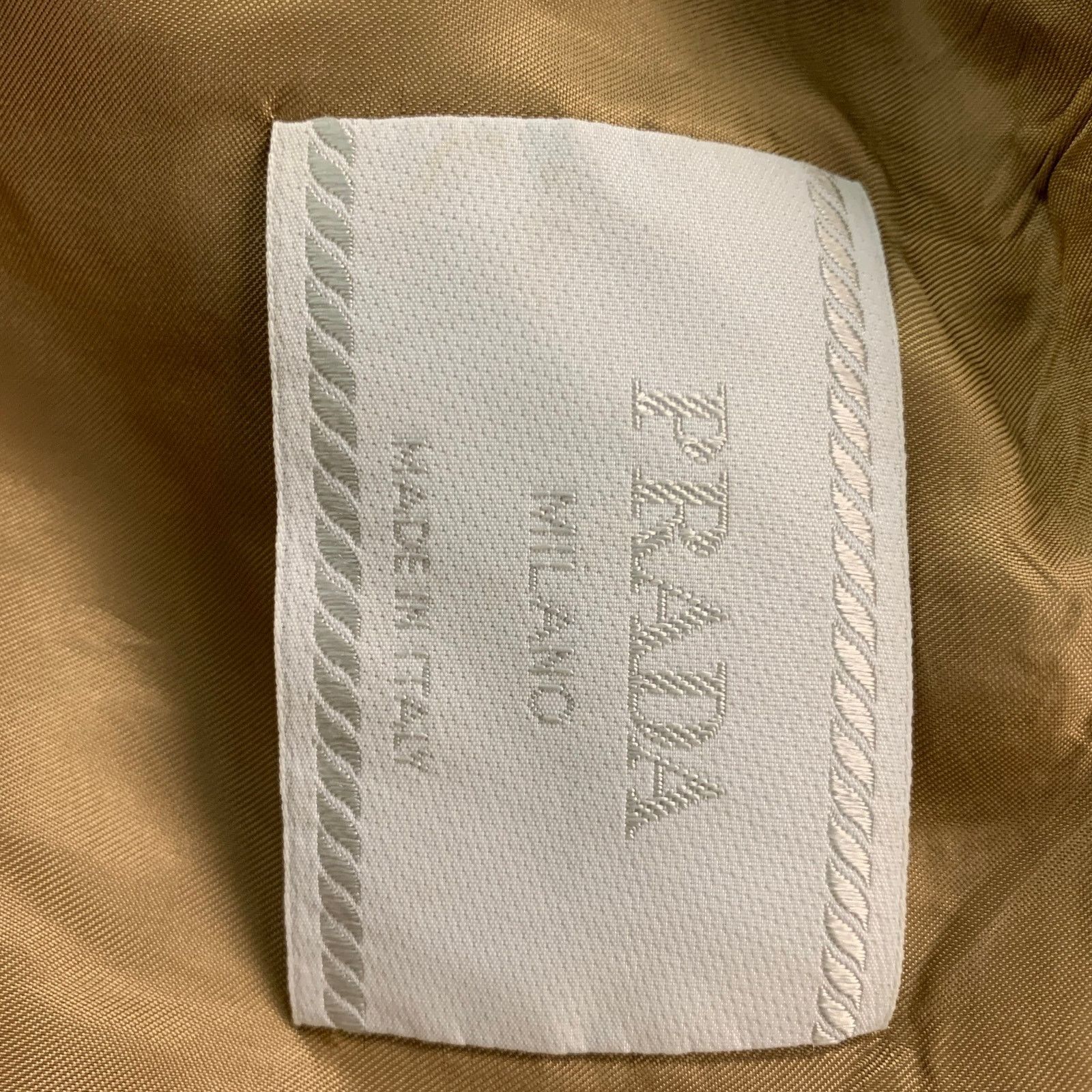 Prada PRADA Size XL Beige Solid Silk Blend Zip & Velcro Jacket Size US XL / EU 56 / 4 - 6 Thumbnail