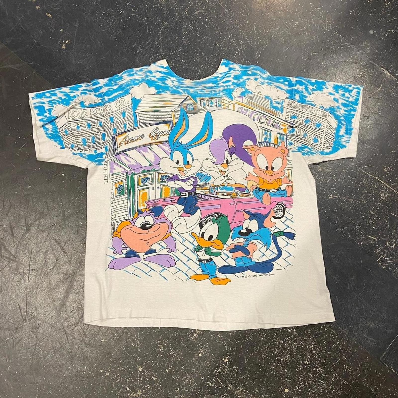 Vintage 1993 Tiny Toons ‘Street Smart’ Looney Tunes AOP Size US XXL / EU 58 / 5 - 1 Thumbnail