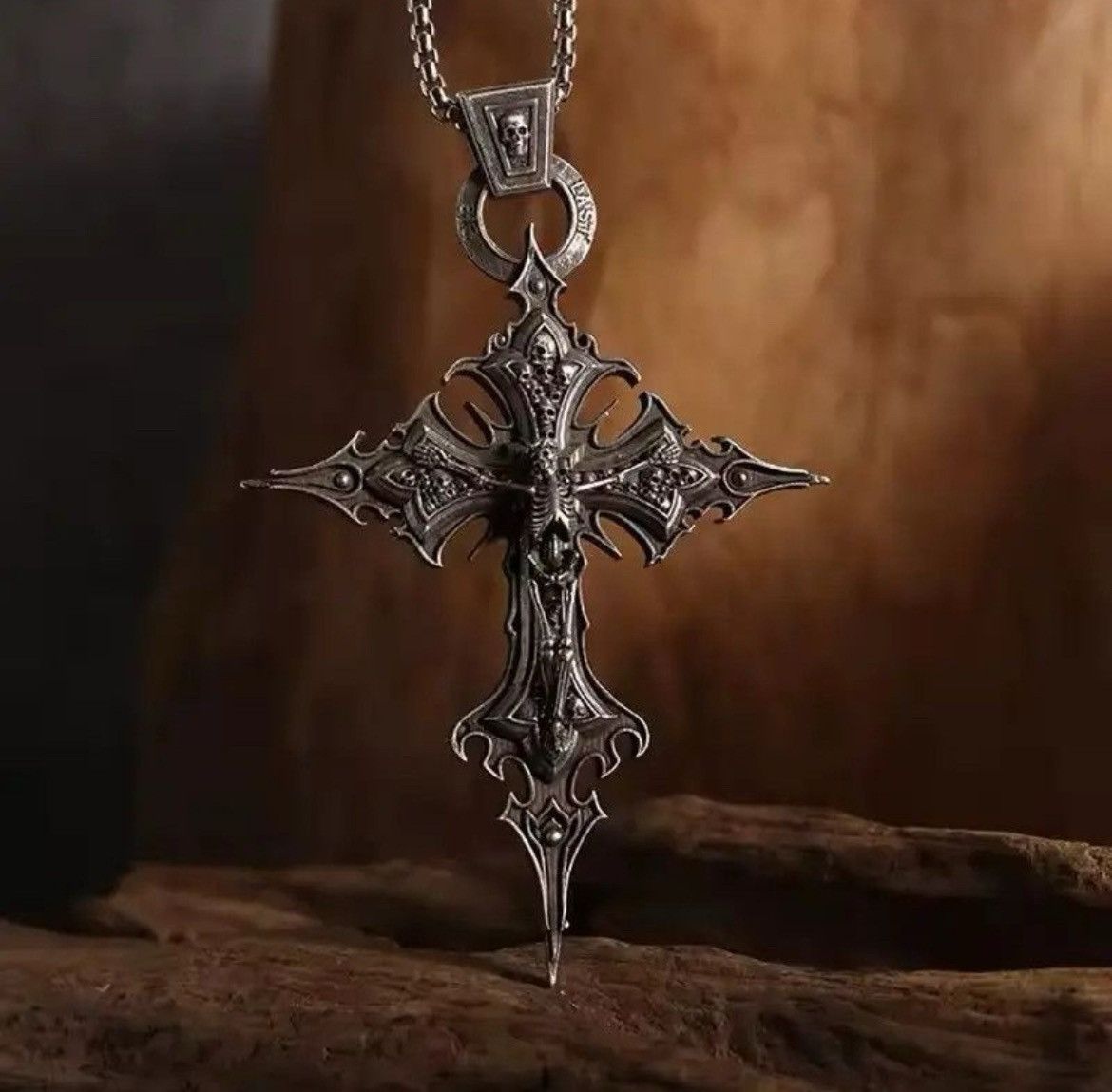 Japanese Brand Gothic Skeleton Cross Necklace Size ONE SIZE - 5 Thumbnail