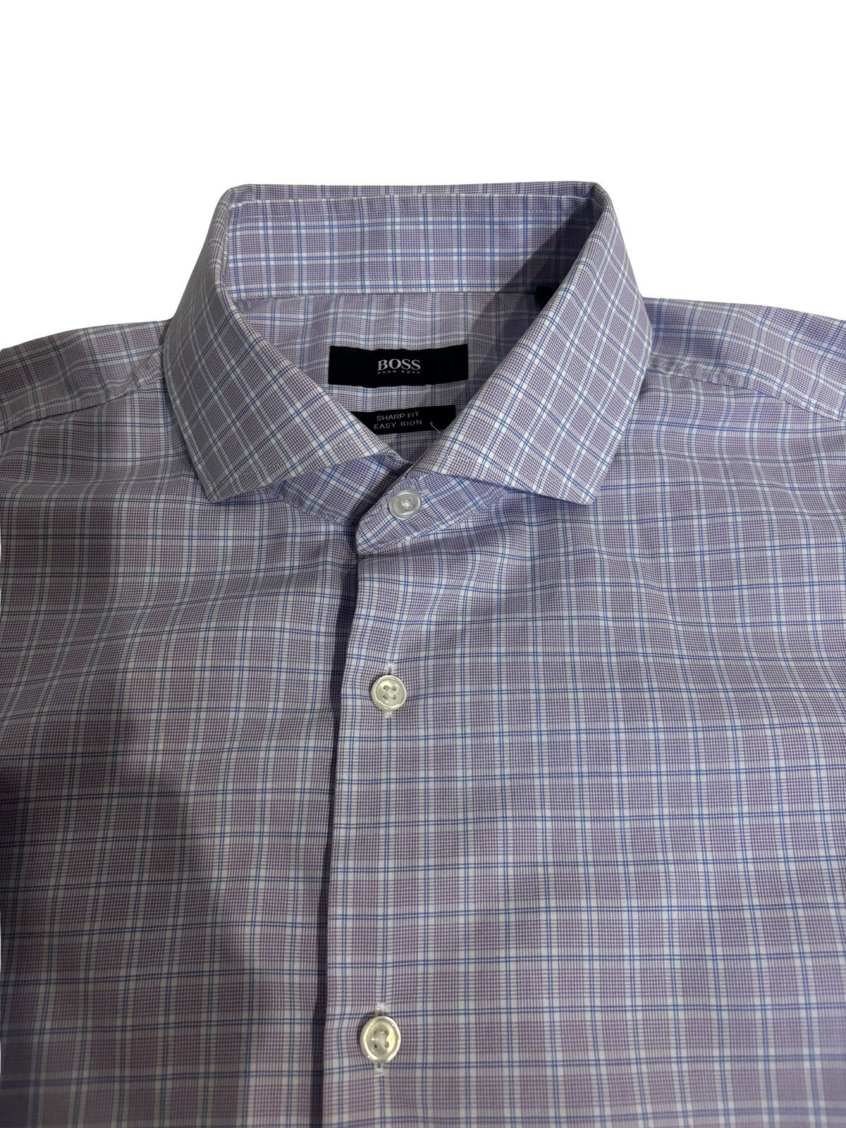 Hugo Boss Purple checked dress Shirt.mt1918 Size US XS / EU 42 / 0 - 12 Thumbnail