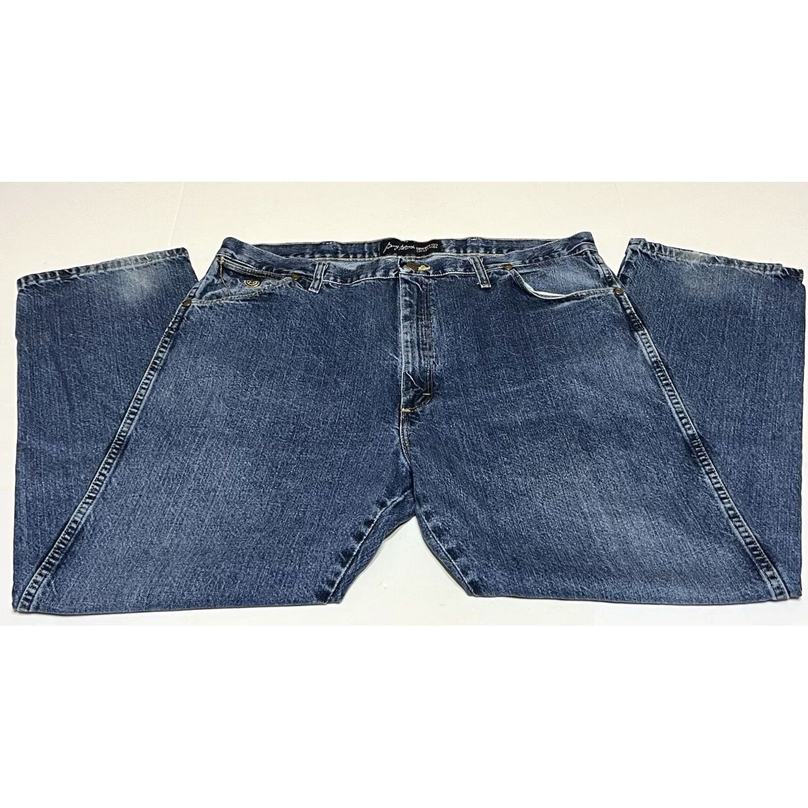 Wrangler Wrangler Cowboy Cut Jeans Straight Denim 40x30 Blue Distressed Mens Regular 40in Inseam Cowboy Southwestern Logo Distressed 13MGSDS Size US 40 / EU 56 - 2 Thumbnail