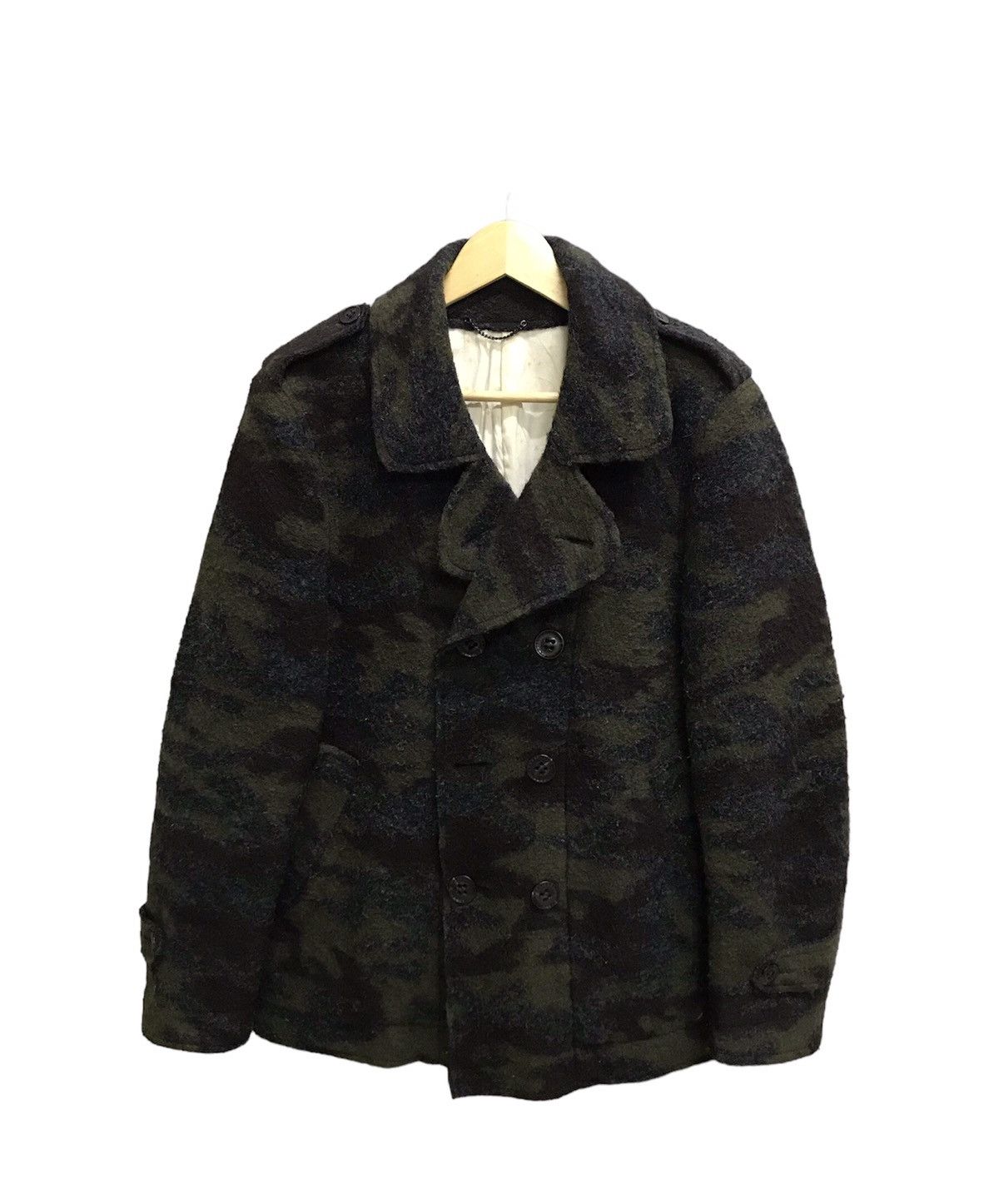 Japanese Brand × Vintage VINTAGE 291295 HOMME CAMO STYLE WOOL COAT JACKET Size US M / EU 48-50 / 2 - 1 Thumbnail