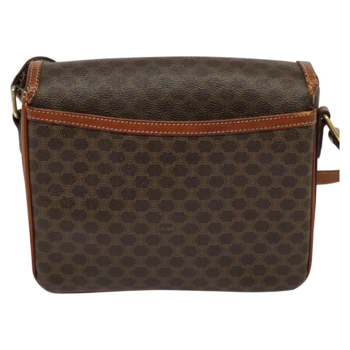 Celine CELINE Macadam Canvas Shoulder Bag Pvc Leather Brown Gold Size ONE SIZE - 3 Thumbnail