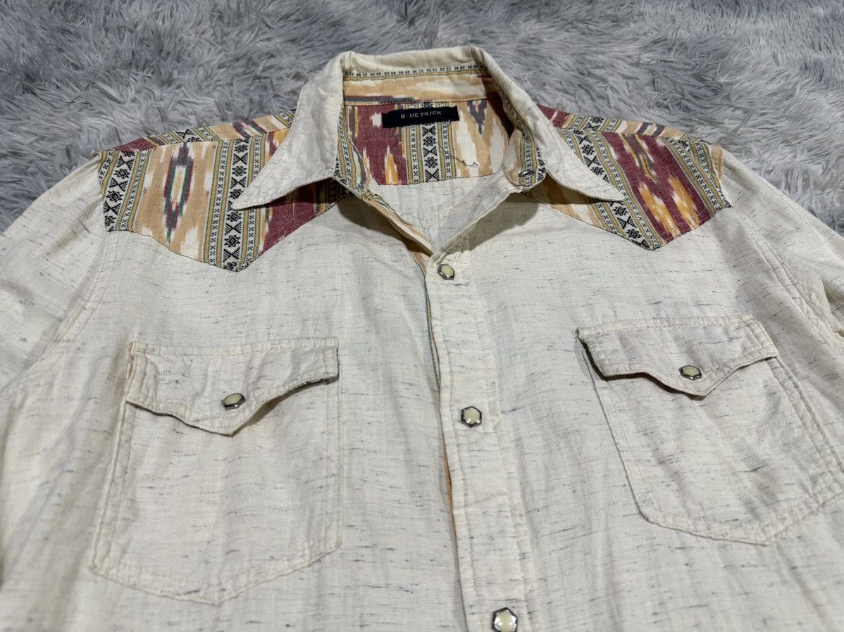 Japanese Brand 🔥Vintage Blue Trick Aztec Native Western Shirt Kapital Style Size US L / EU 52-54 / 3 - 2 Thumbnail