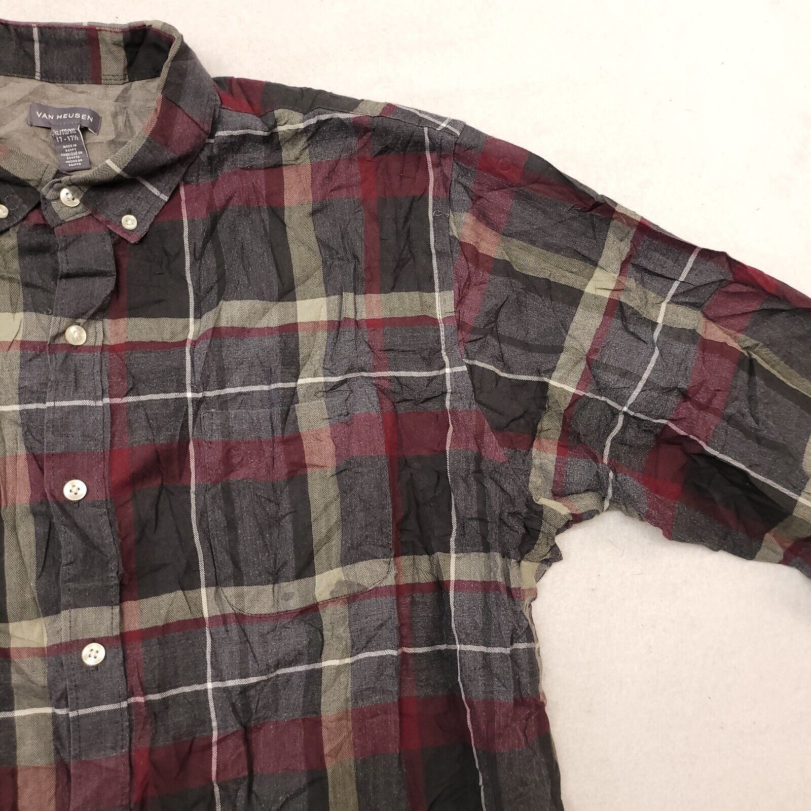 Van Heusen Van Heusen Madras Flannel Button Up Shirt Mens Size XL Gray Size US XL / EU 56 / 4 - 5 Thumbnail