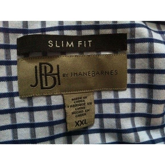 Jhane Barnes JHANE BARNES MENS BLUE PLAID 100%COTTON CASUAL SHIRT XXL Size US XXL / EU 58 / 5 - 6 Thumbnail