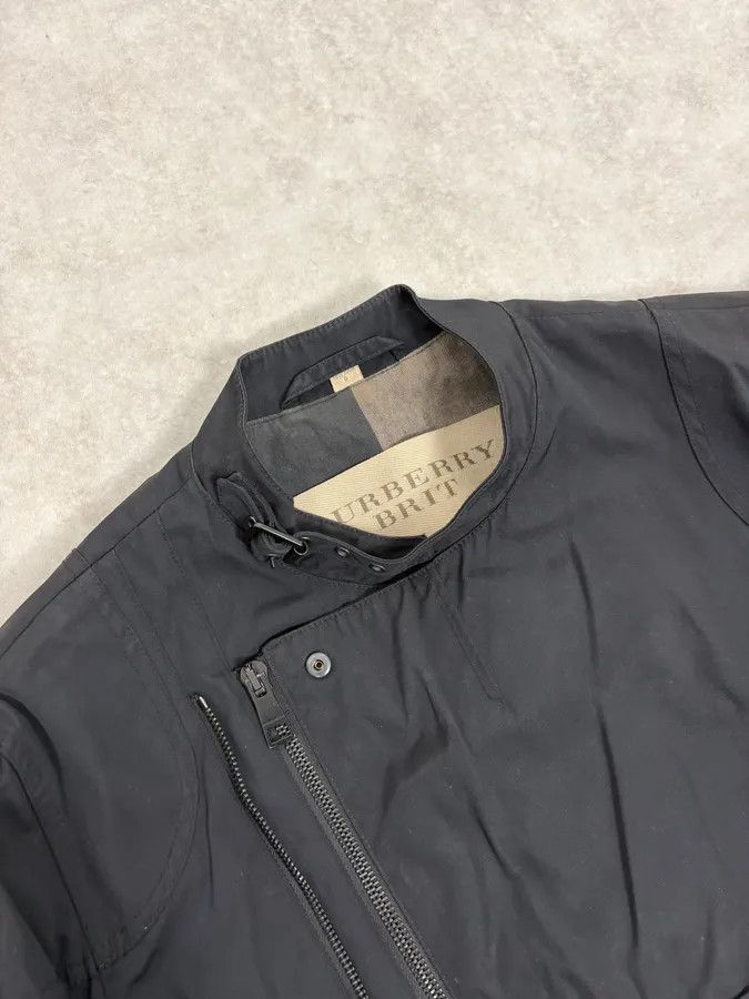 Burberry 2000s Burberry Black Asymmetrical Nylon Biker Jacket Size US M / EU 48-50 / 2 - 5 Thumbnail