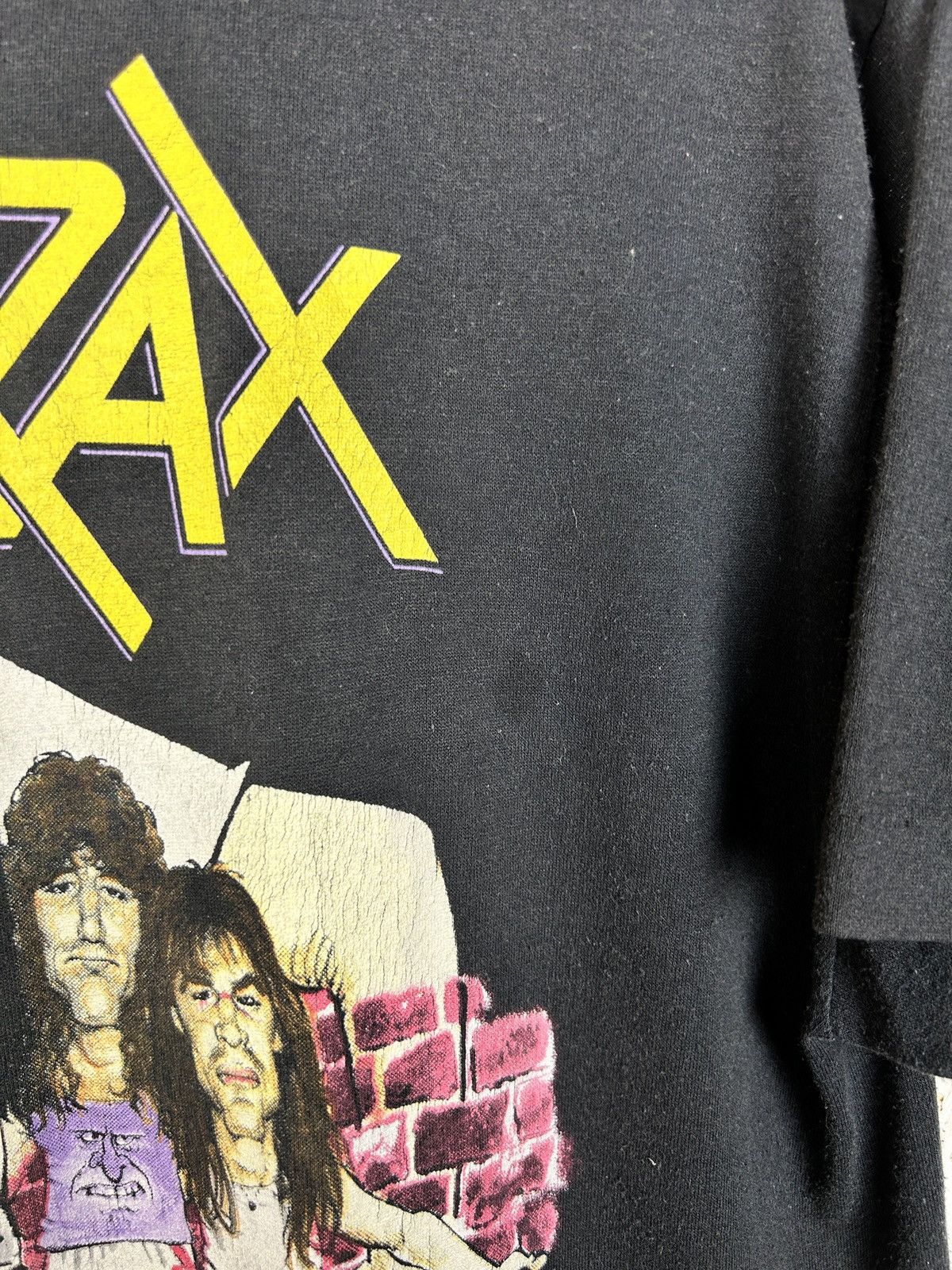 Band Tees 80s Vintage 1988 Anthrax State Of Euphoria T-Shirt Black XL Size US XL / EU 56 / 4 - 5 Thumbnail