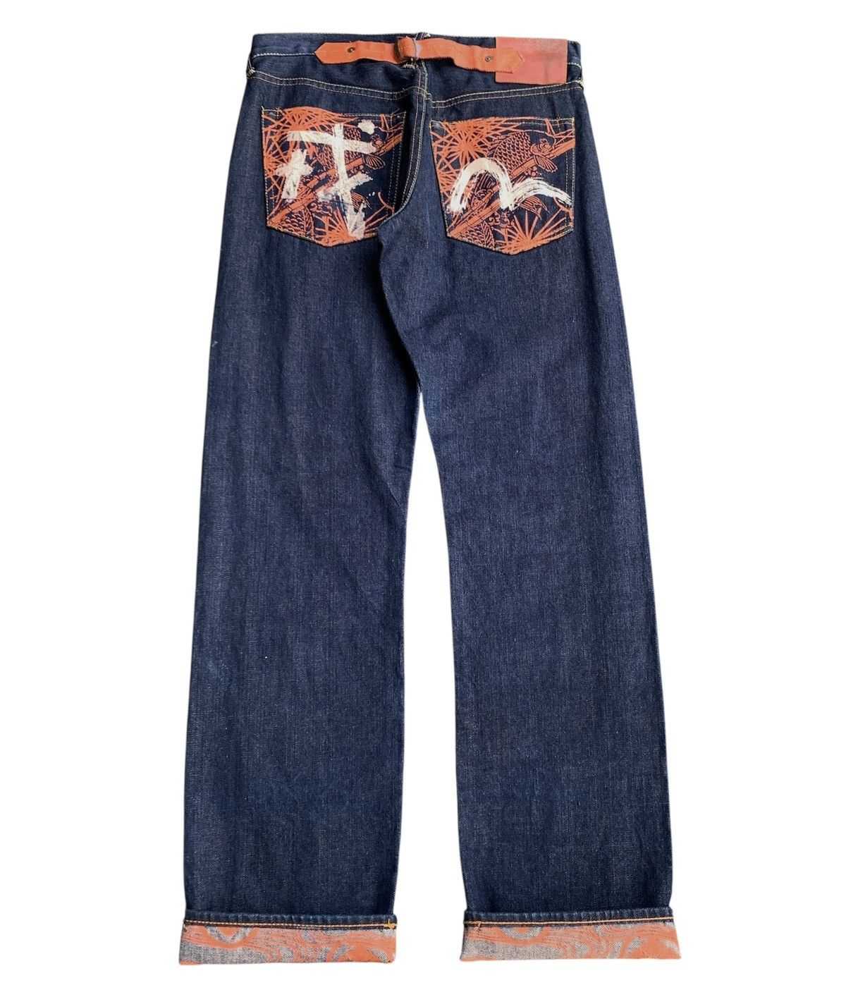 Evisu Vintage Evisu Buckle Back Koi Fish Painted Selvedge Denim Size US 30 / EU 46 - 1 Thumbnail