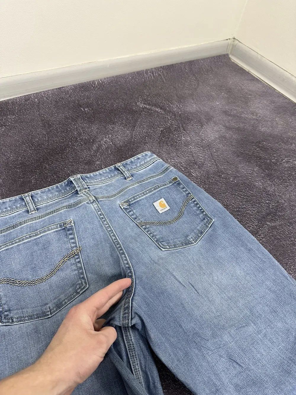 Carhartt Vintage Cahrartt USA Bootcut Light Blue Hype Flared Jeans Size 32" / US 10 / IT 46 - 7 Thumbnail