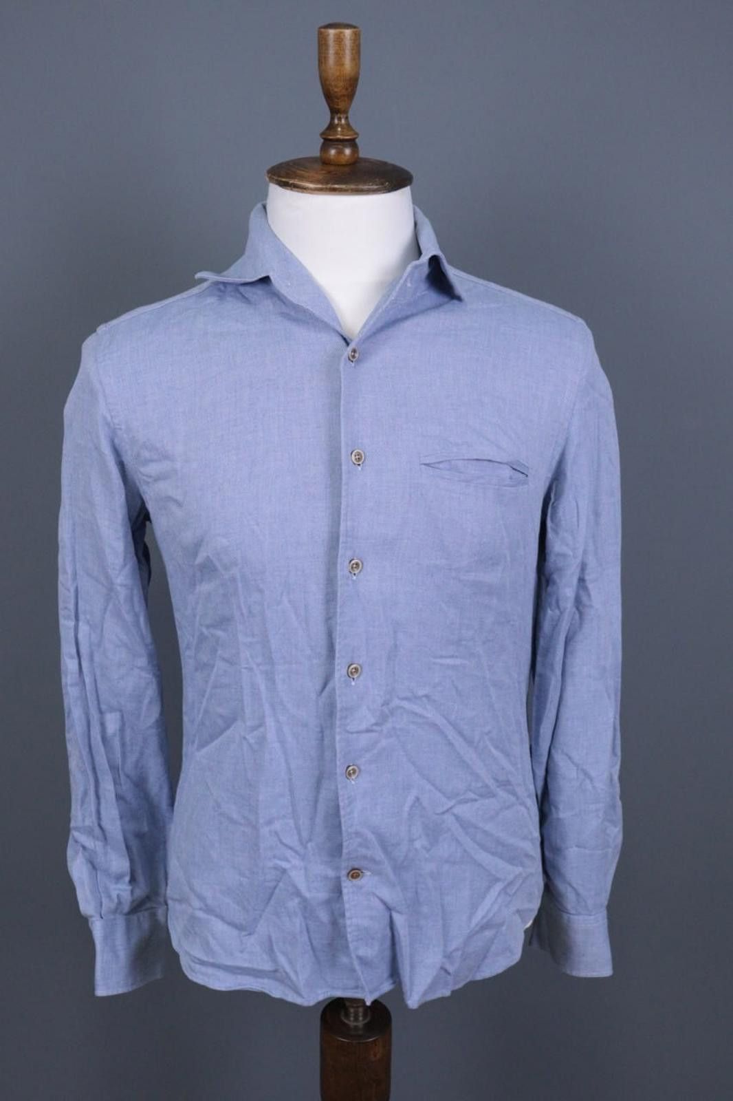 Corneliani Corneliani ID Blue Button Down Long Sleeve Shirt Size 39 Size US M / EU 48-50 / 2 - 1 Thumbnail