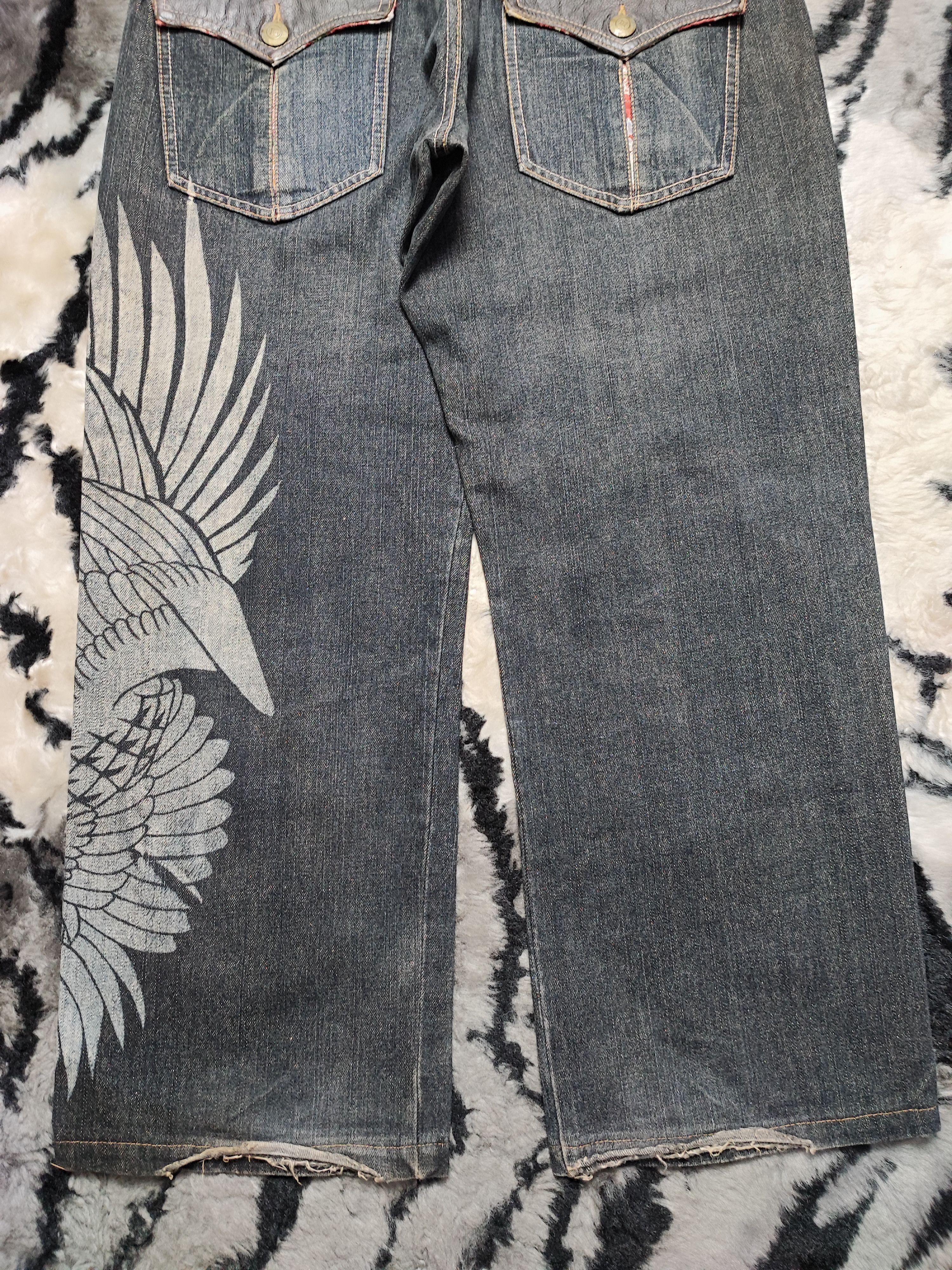 Japanese Brand Sukajan Phoenix Jeans Distressed by Gumu 34x28 Size US 34 / EU 50 - 12 Thumbnail