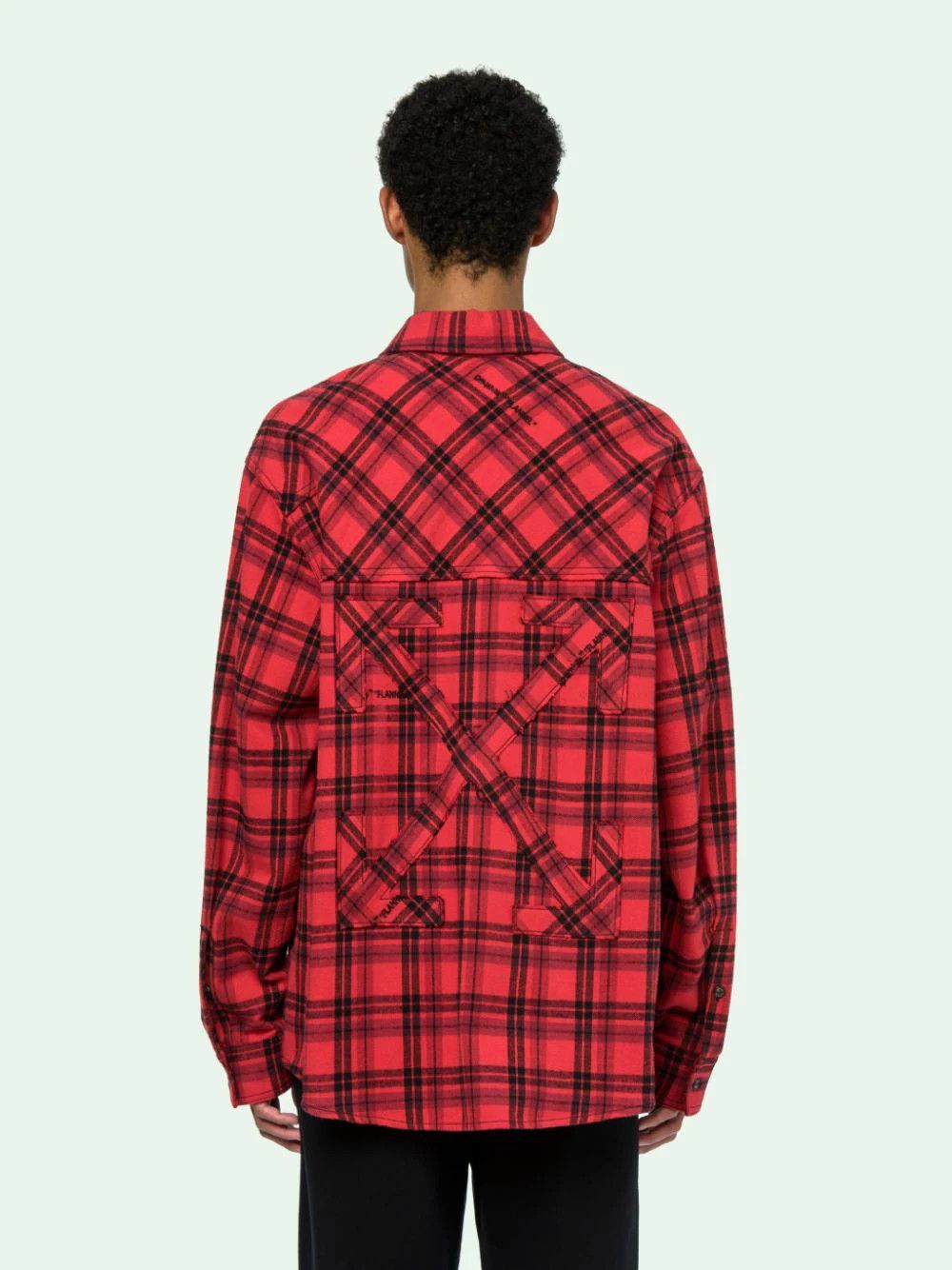 Off-White Red Check Arrows Logo Flannel Shirt Size US XS / EU 42 / 0 - 5 Thumbnail