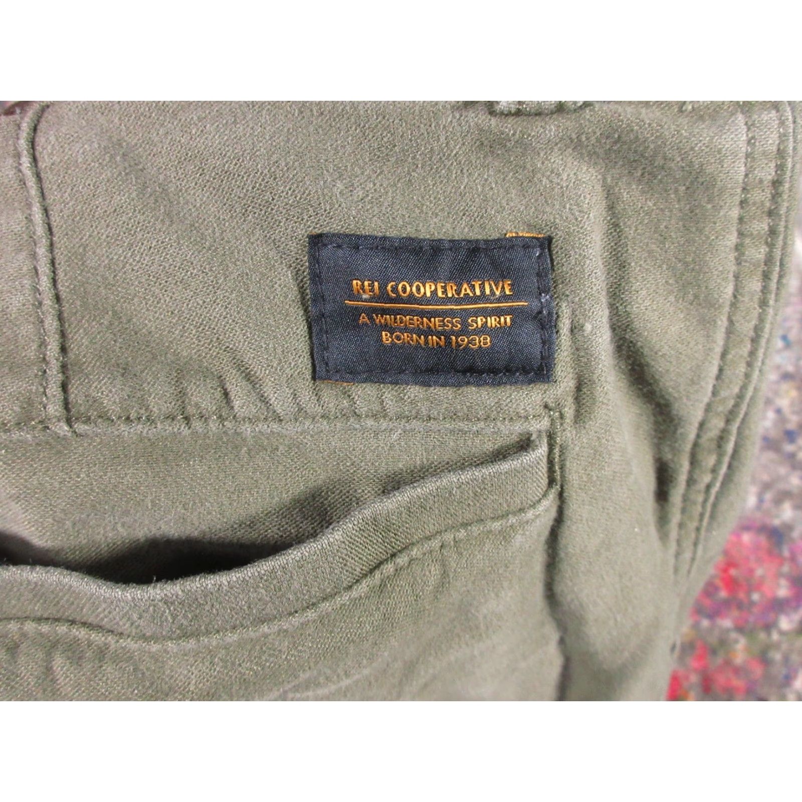 Vintage REI Co-op Trailsmith Jogger Pants Mens 40x30 Green Stretch Canvas Hiking Casual Baggy Style Pockets Logo 30 Inseam Regular Rise 10-12" Size US 40 / EU 56 - 6 Thumbnail