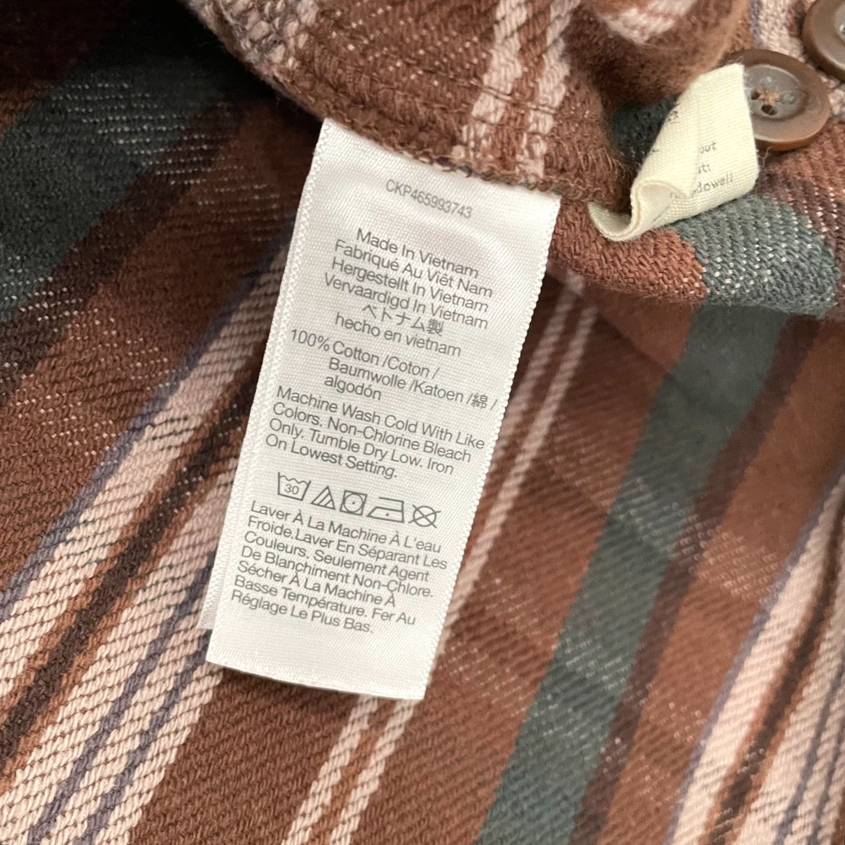 Madewell Madewell Button-Up Flannel Cotton Brown Plaid Easy Fit Mens L Pocket Shirt Size US L / EU 52-54 / 3 - 7 Thumbnail