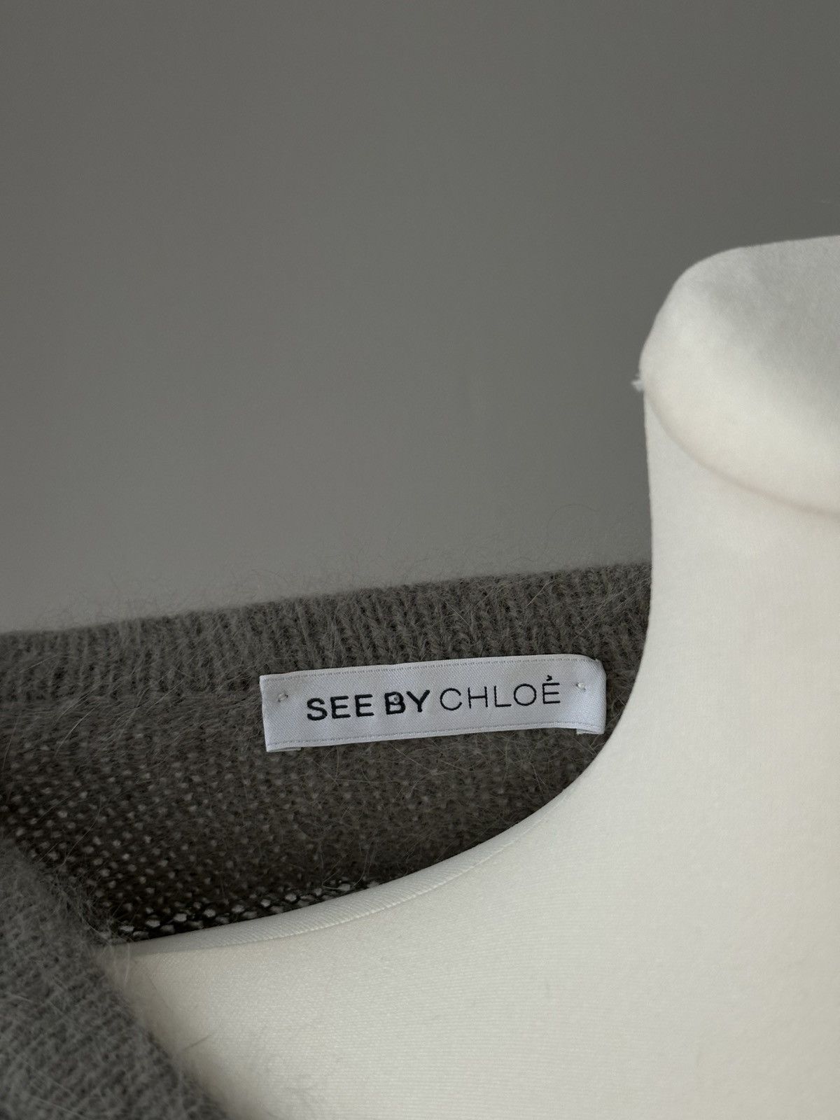 See by Chloe See by Chloé grey long soft winter wool angora sweater striped Size S / US 4 / IT 40 - 5 Thumbnail